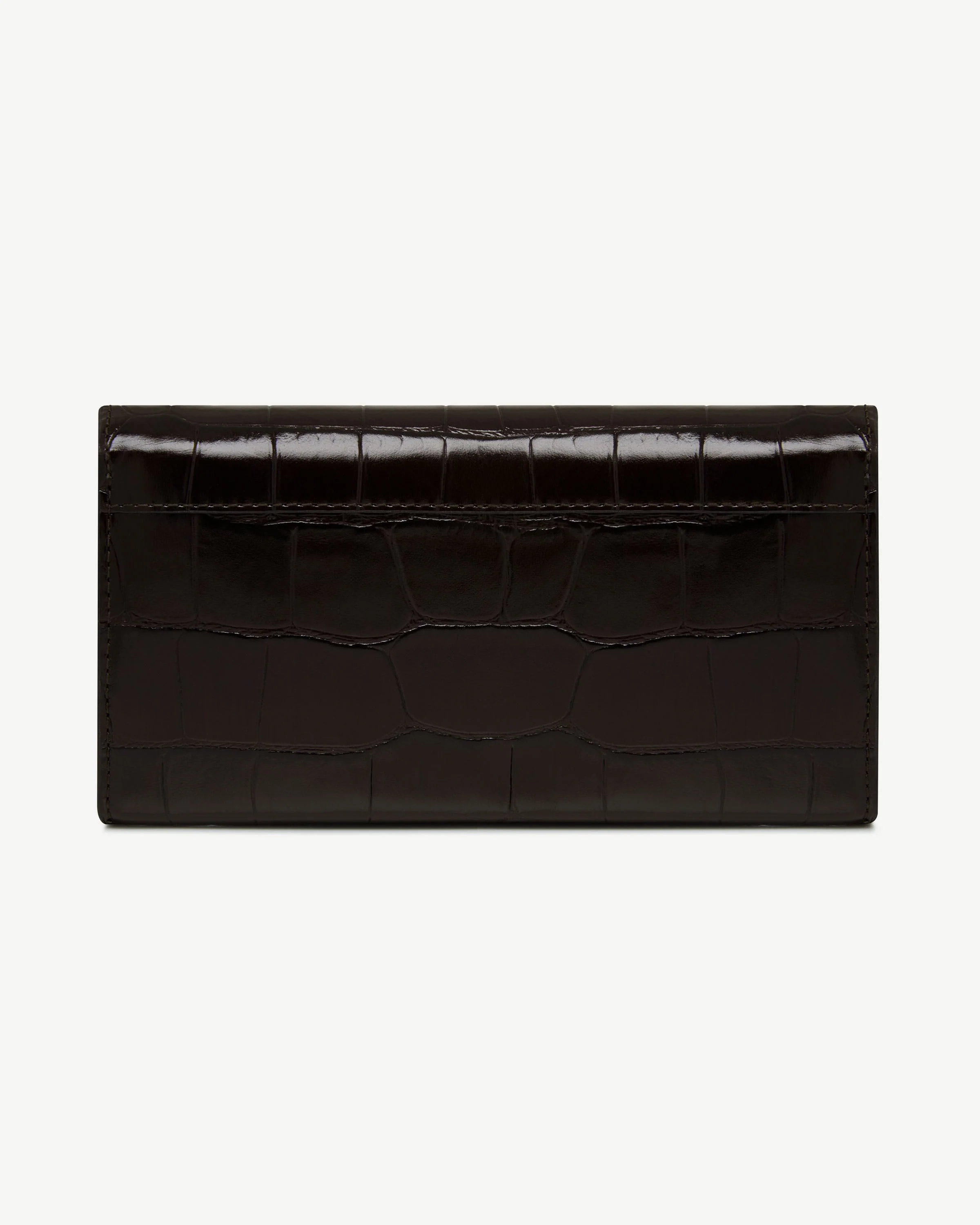 Multrees Chain Wallet - Croc-Embossed Leather Mahogany/Black
