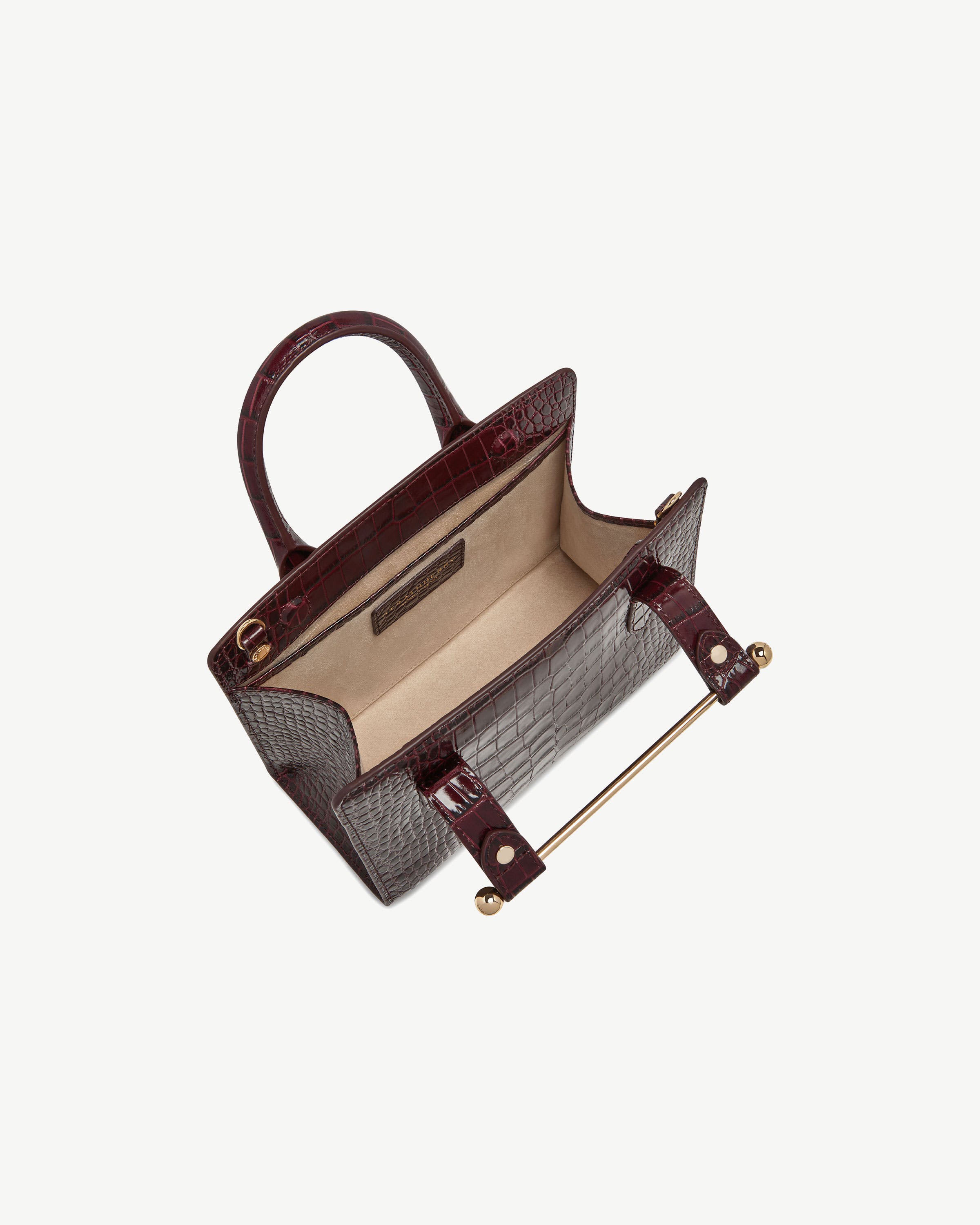 Mini Tote - Croc-Embossed Burgundy