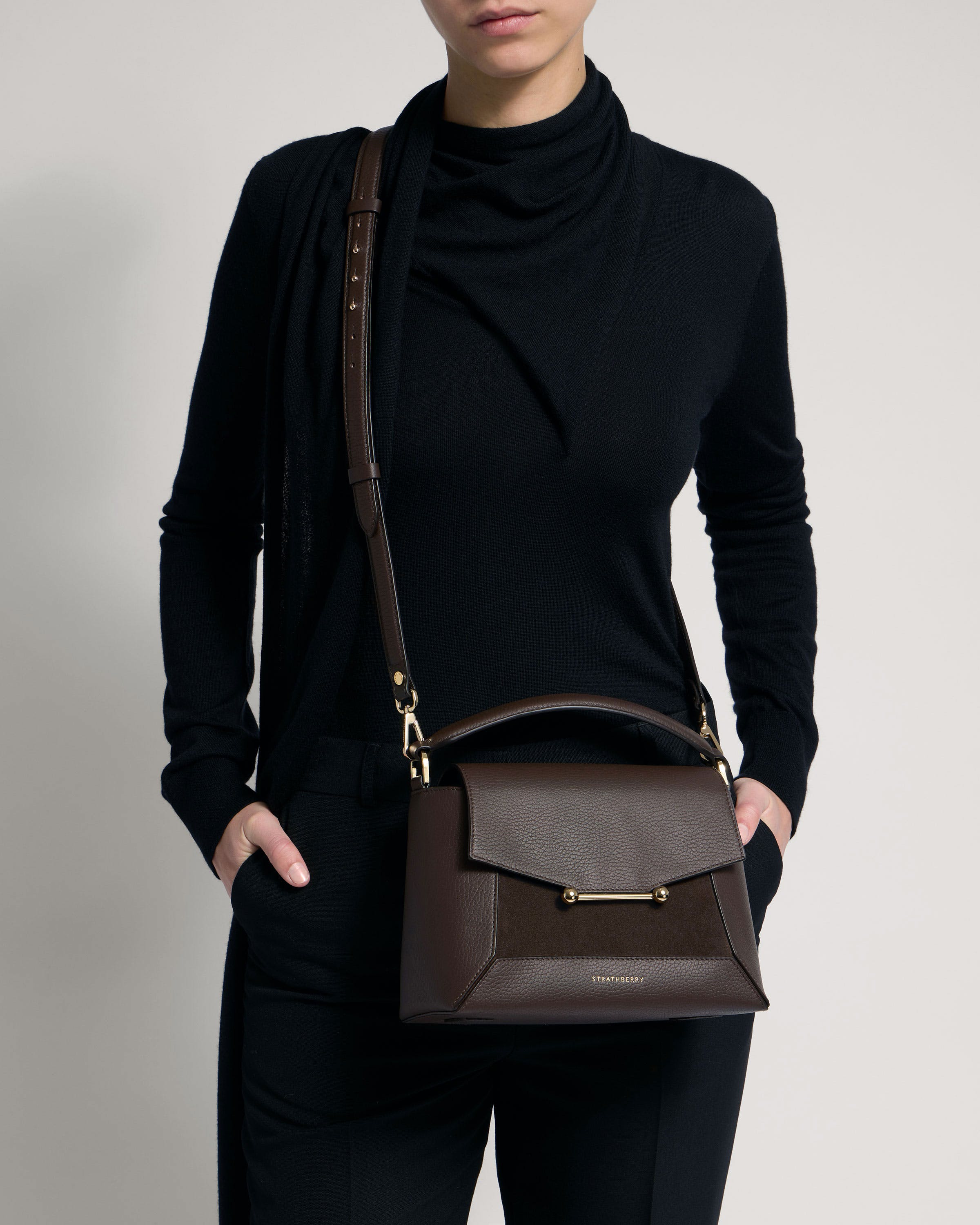Mosaic Bag - Dark Chocolate Suede/Leather