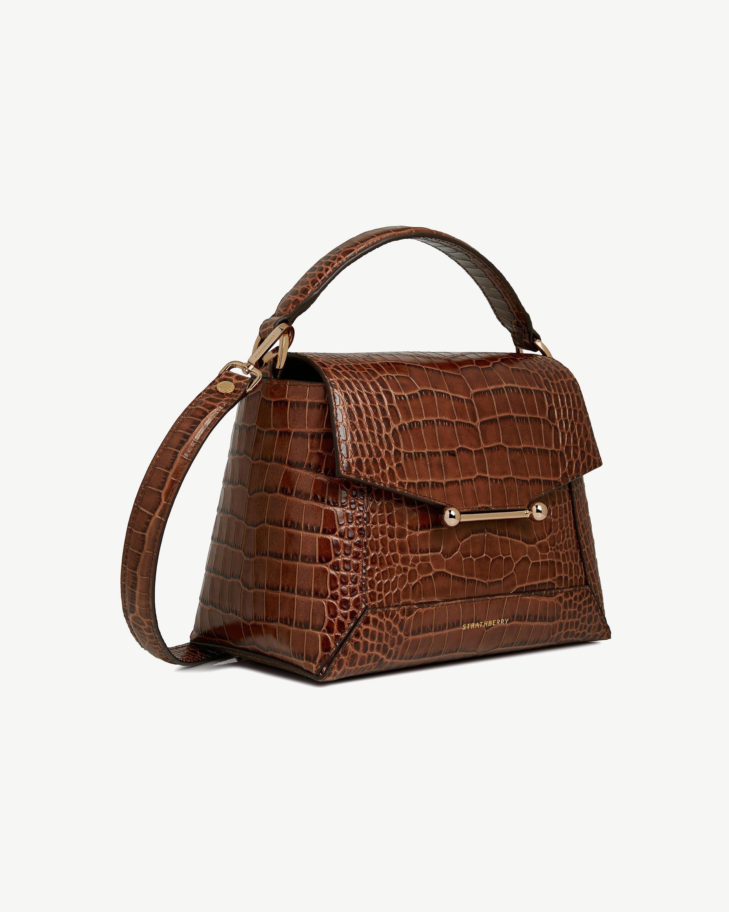 Mosaic Bag - Soft Croc-Embossed Leather Walnut