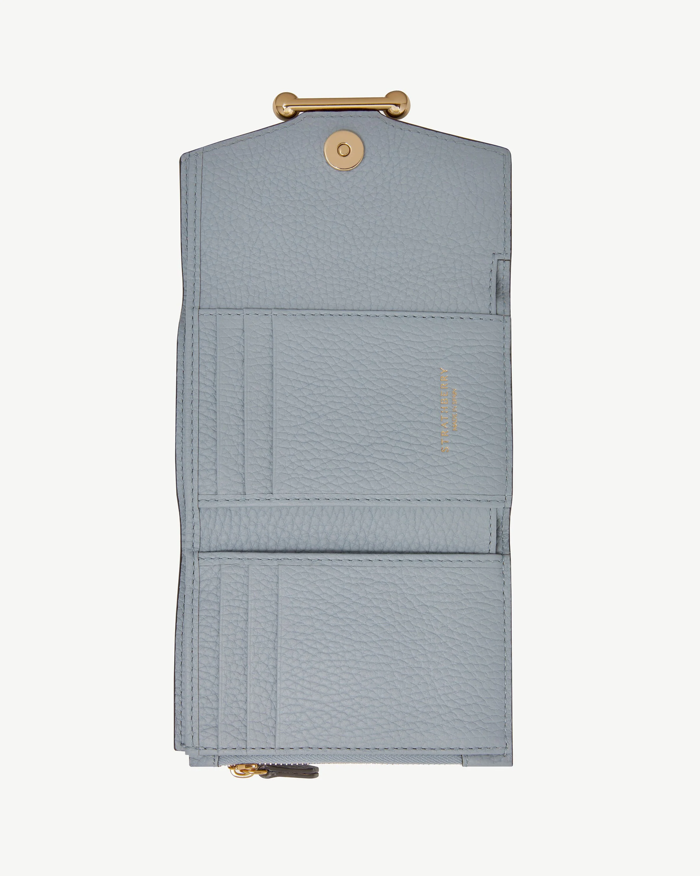 Mosaic Trifold Wallet - Floral Print Vanilla/Dusky Blue