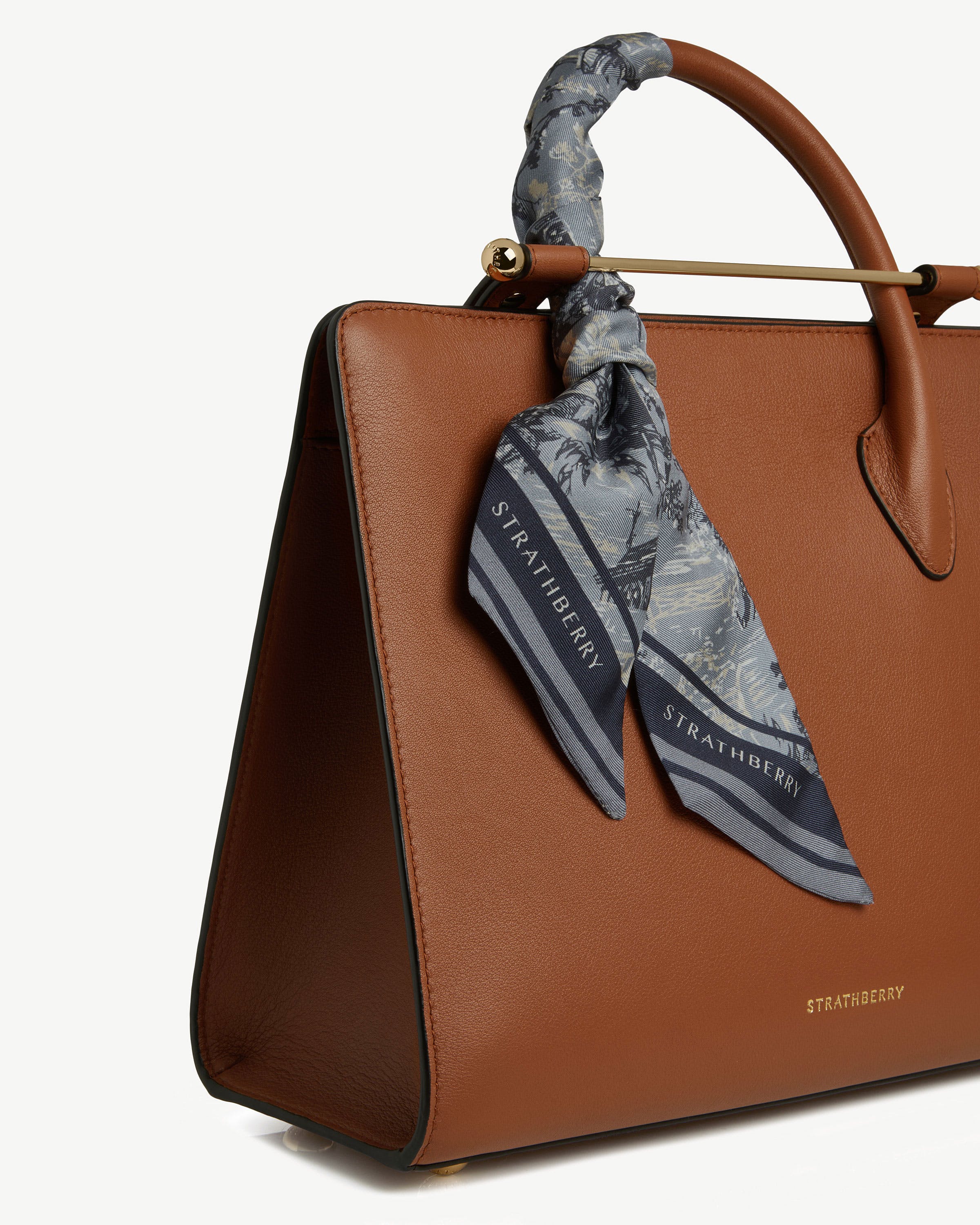 Silk Skinny Scarf - Denim Blue/Navy Oriental Print