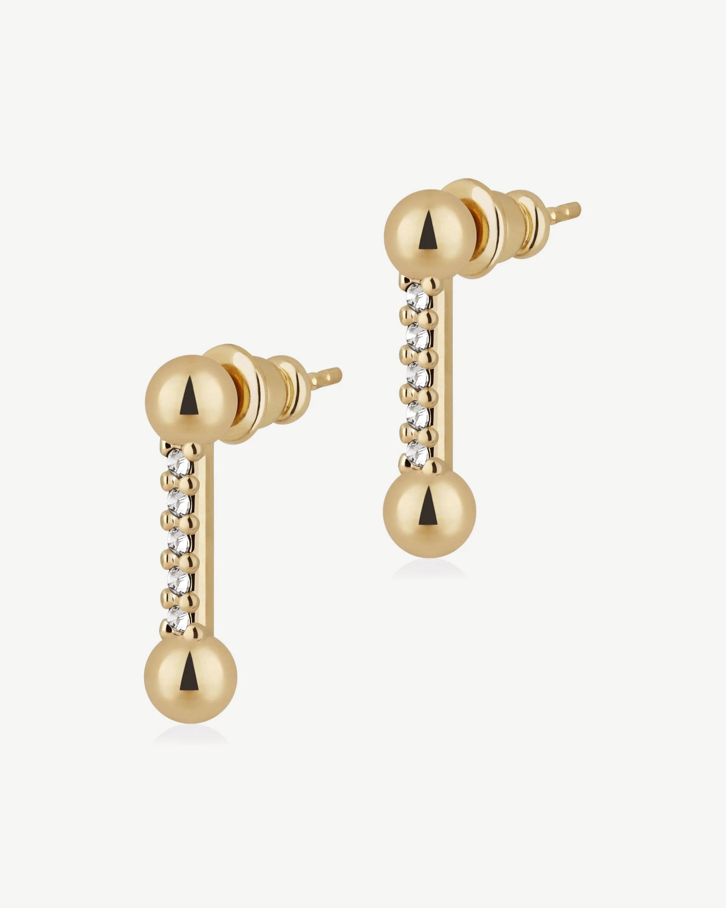 Crystal Mosaic Earrings - 22 Carat Gold Gilded