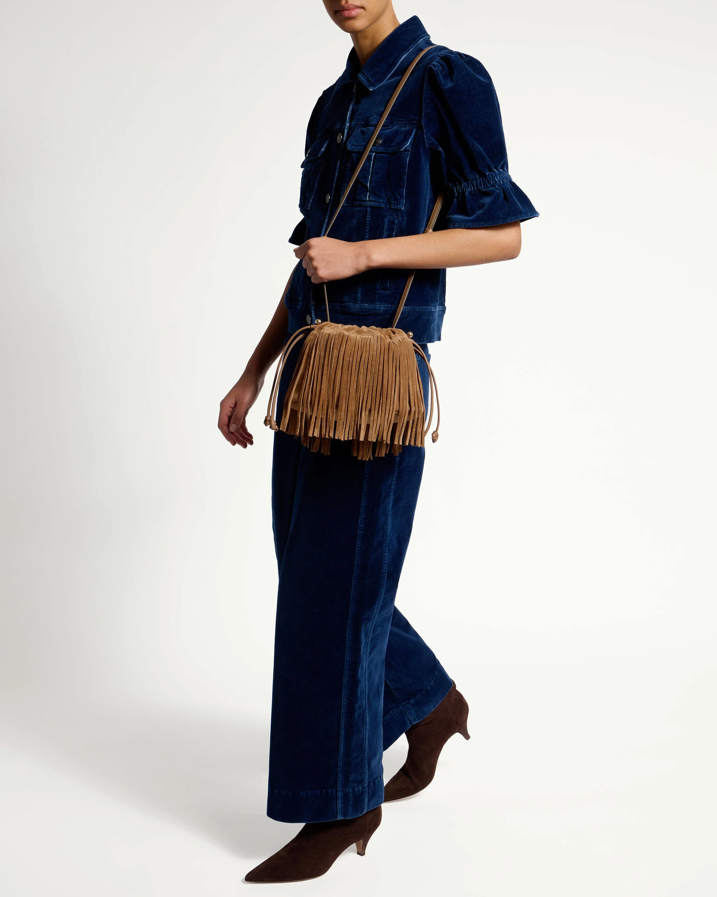 Charlotte Drawstring - Cinq a Sept Toffee Fringe