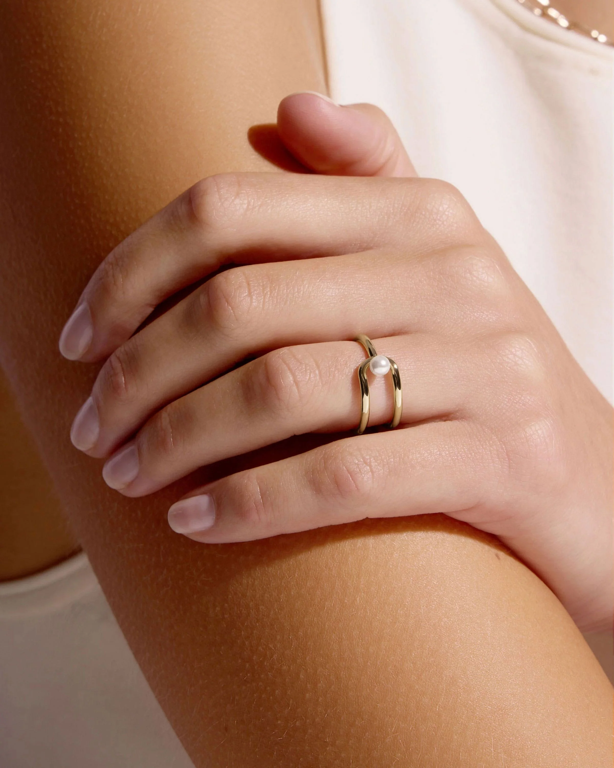 Lana Pearl Ring - 22 Carat Gold Gilded