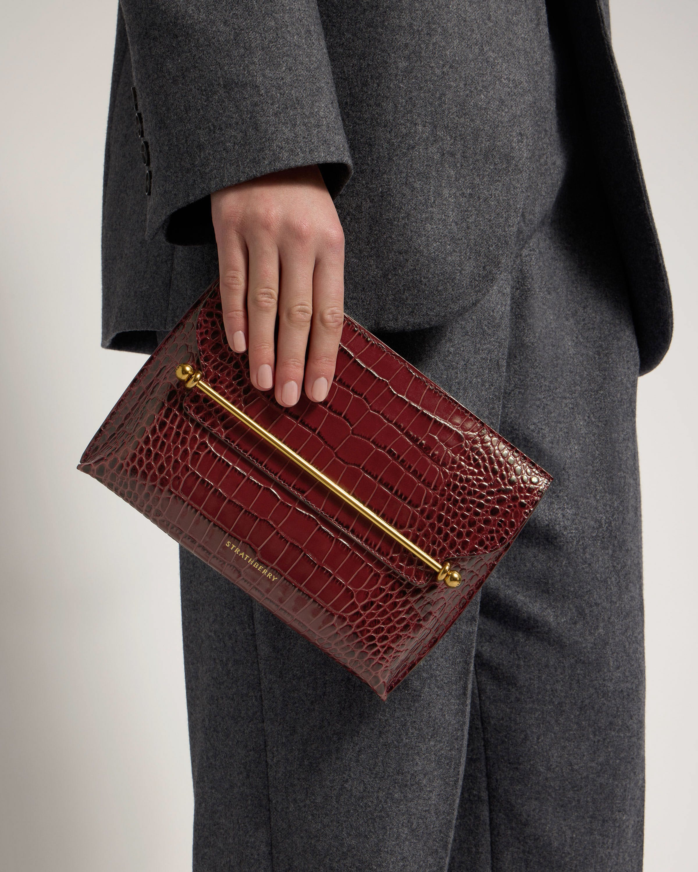 Stylist - Croc-Embossed Leather Oxblood