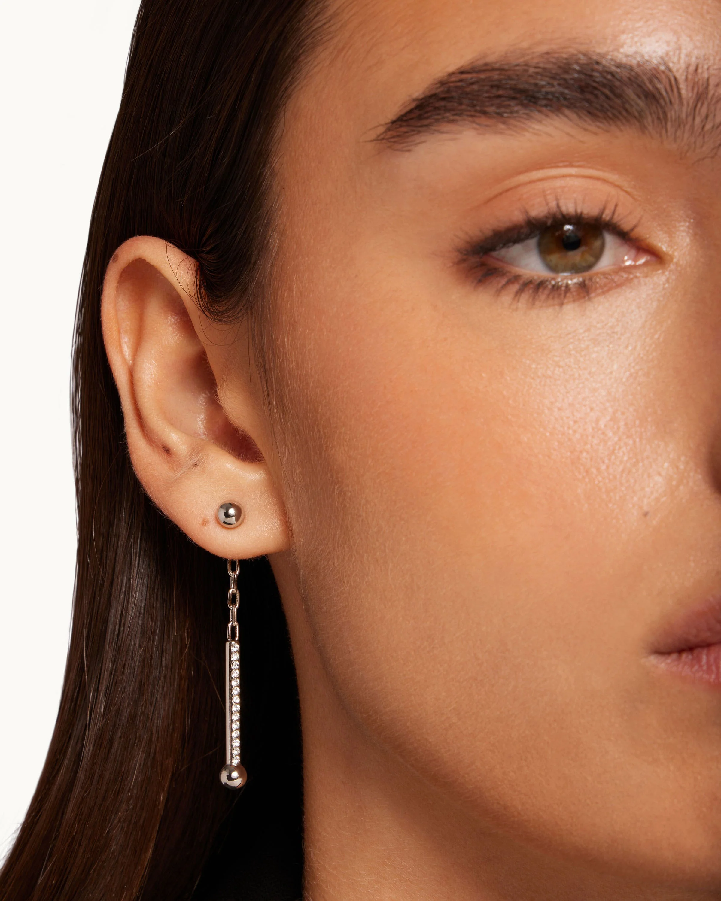 Crystal Music Drop Earrings - Silver