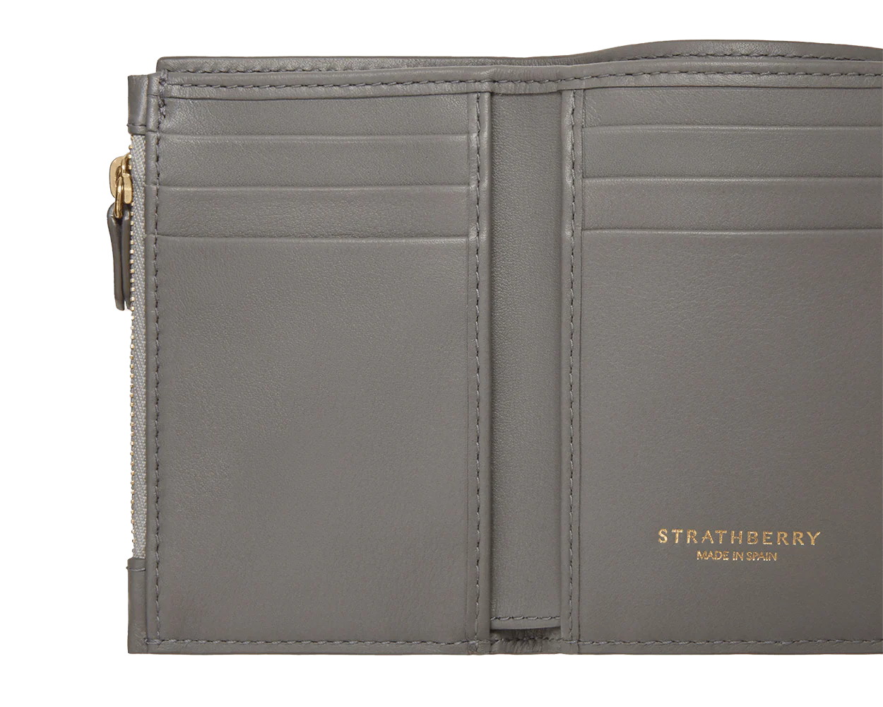 Mosaic Trifold Wallet - Soft Croc-Embossed Leather Stone Grey