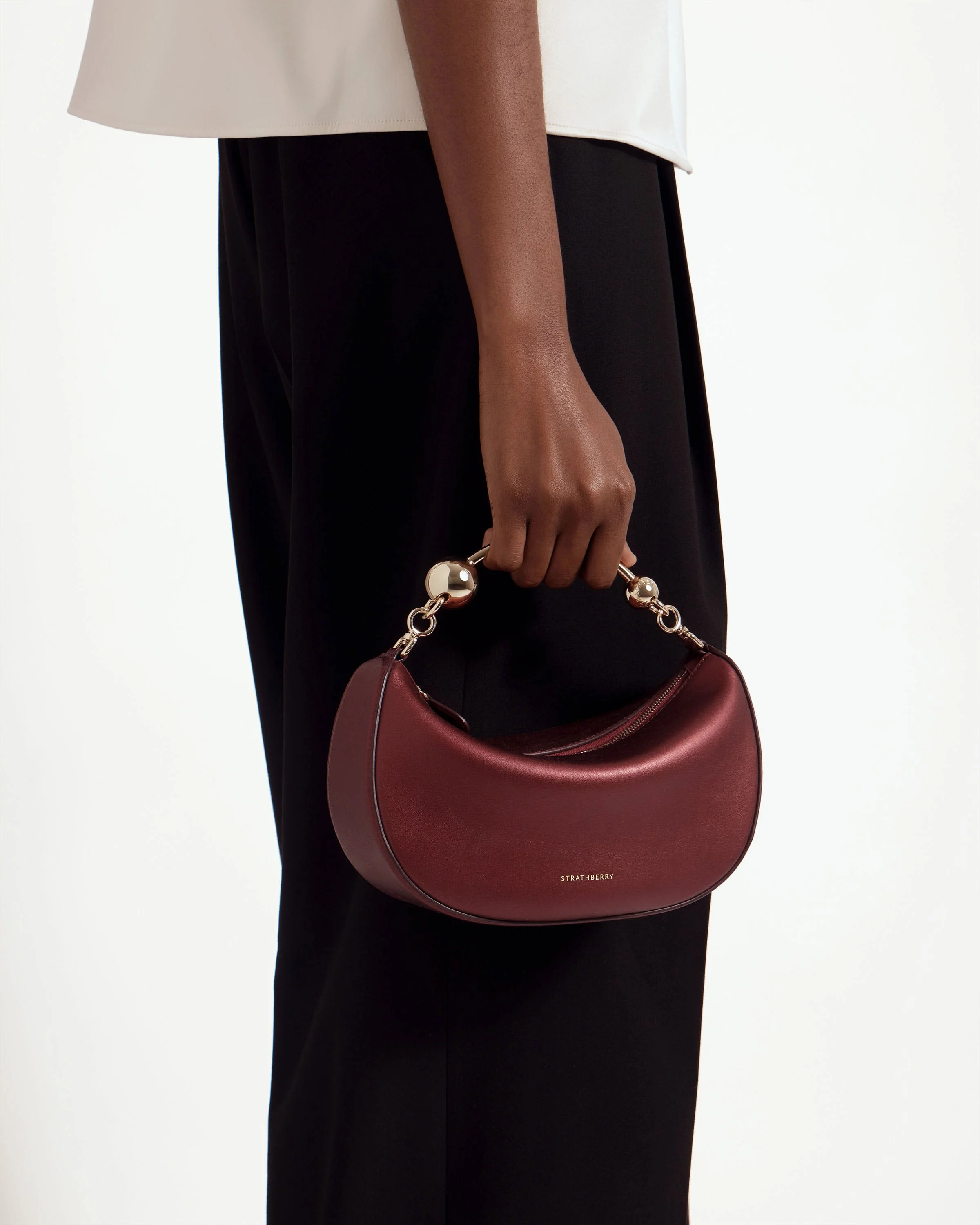 Crescent Moon Mini - Oxblood Metallic Foil