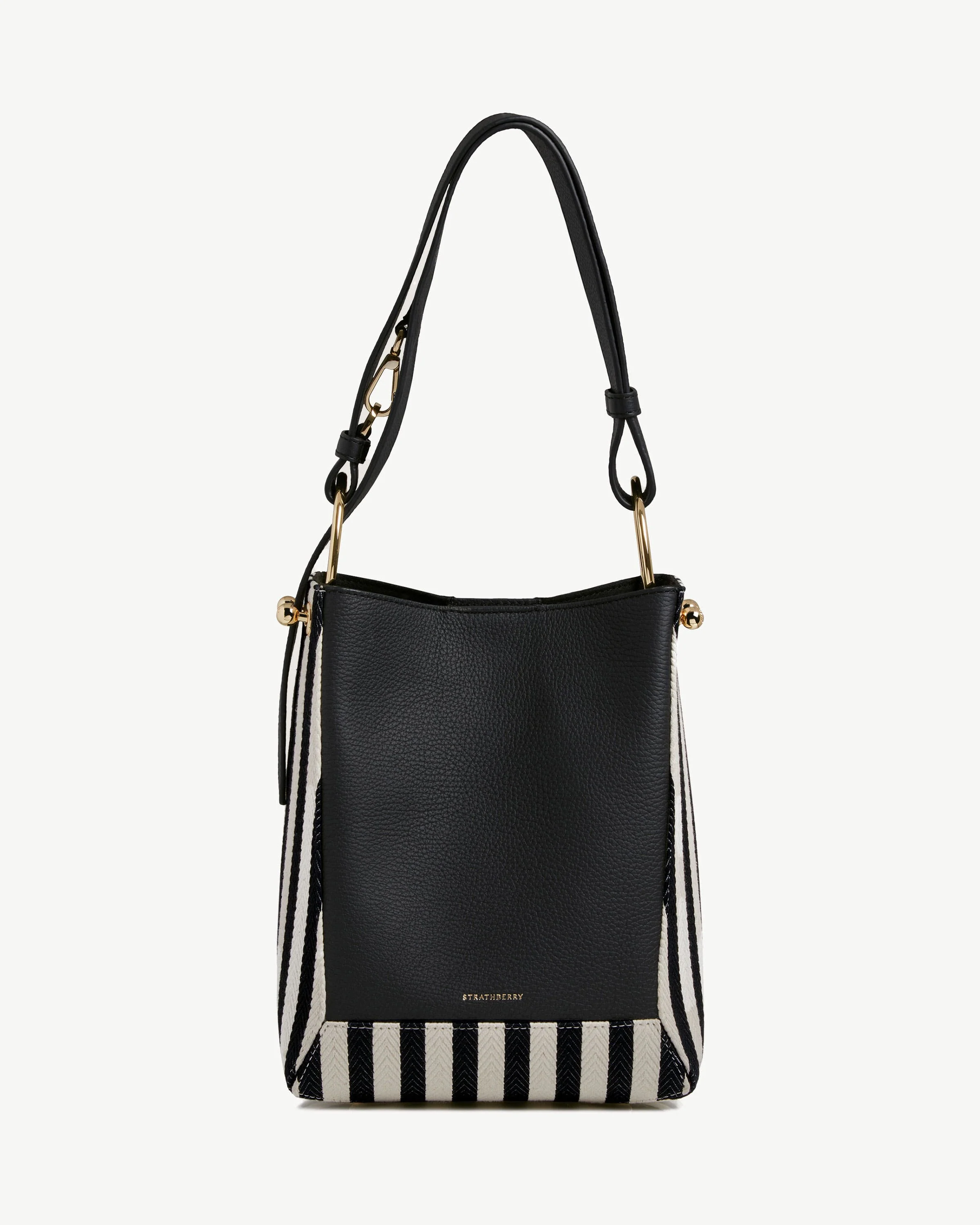 Lana Midi Bucket Bag - Striped Canvas