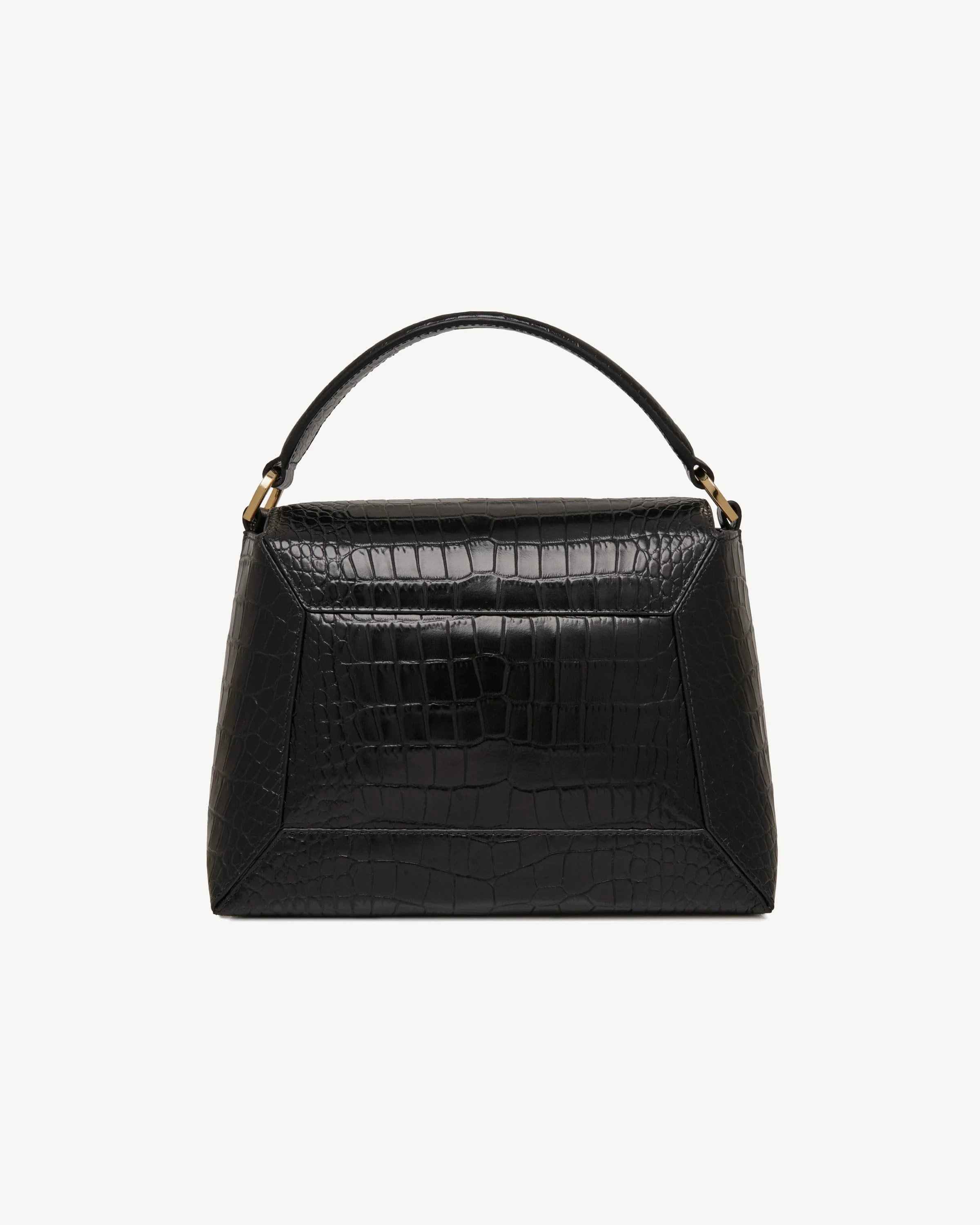 Mosaic Bag - Soft Croc-Embossed Leather Black