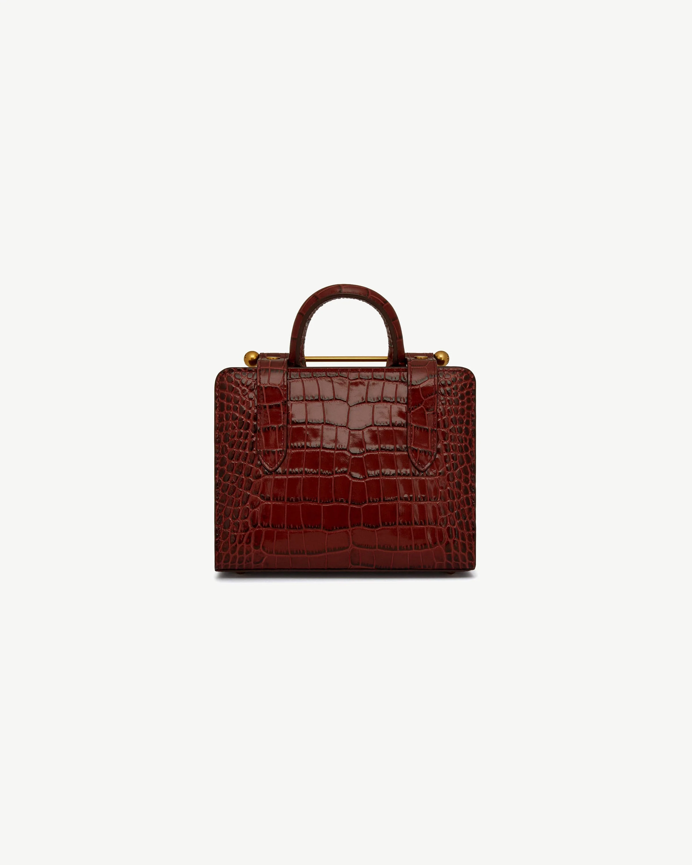 Nano Tote - Croc-Embossed Leather Oxblood