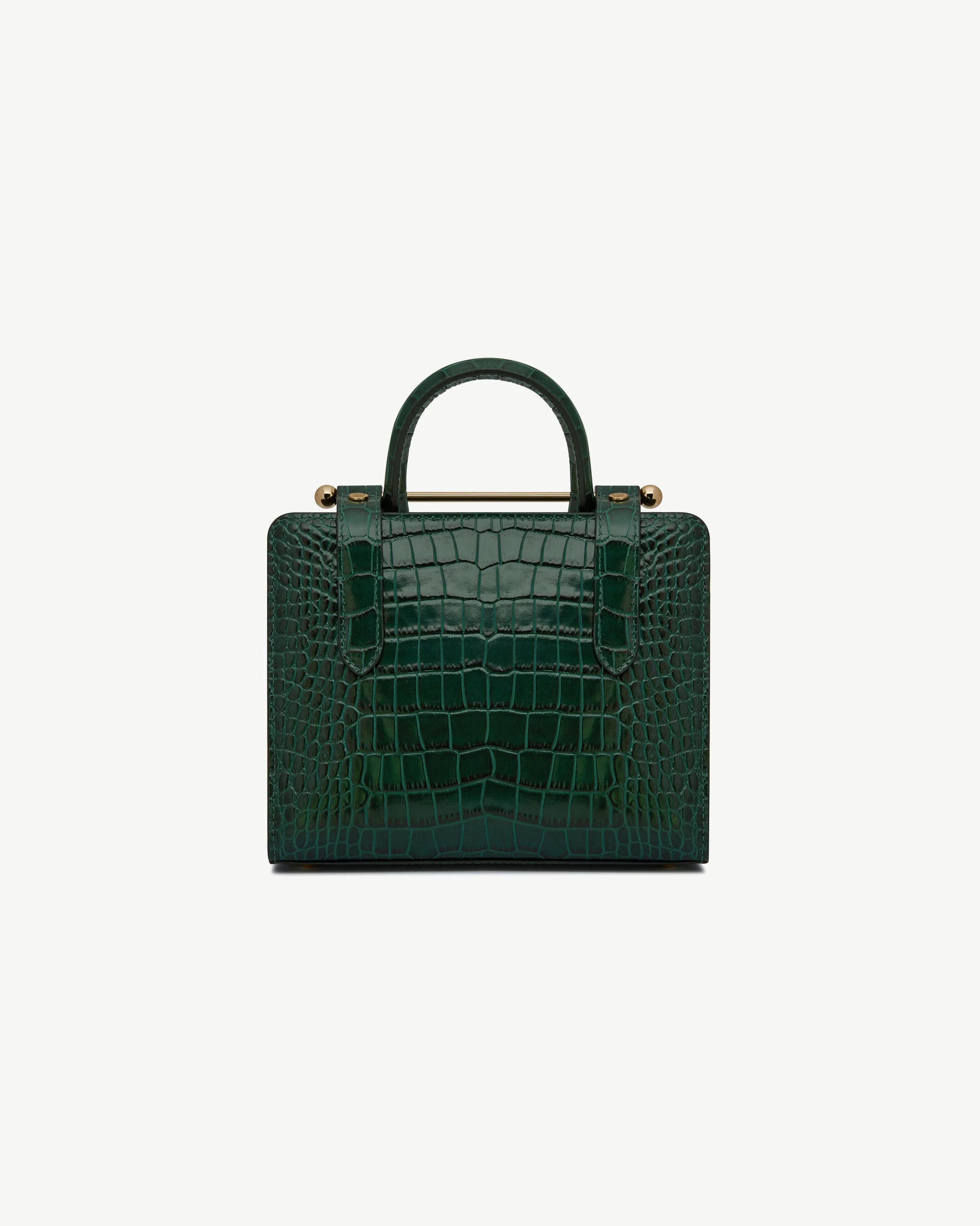 Mini Tote - Croc-Embossed Bottle Green