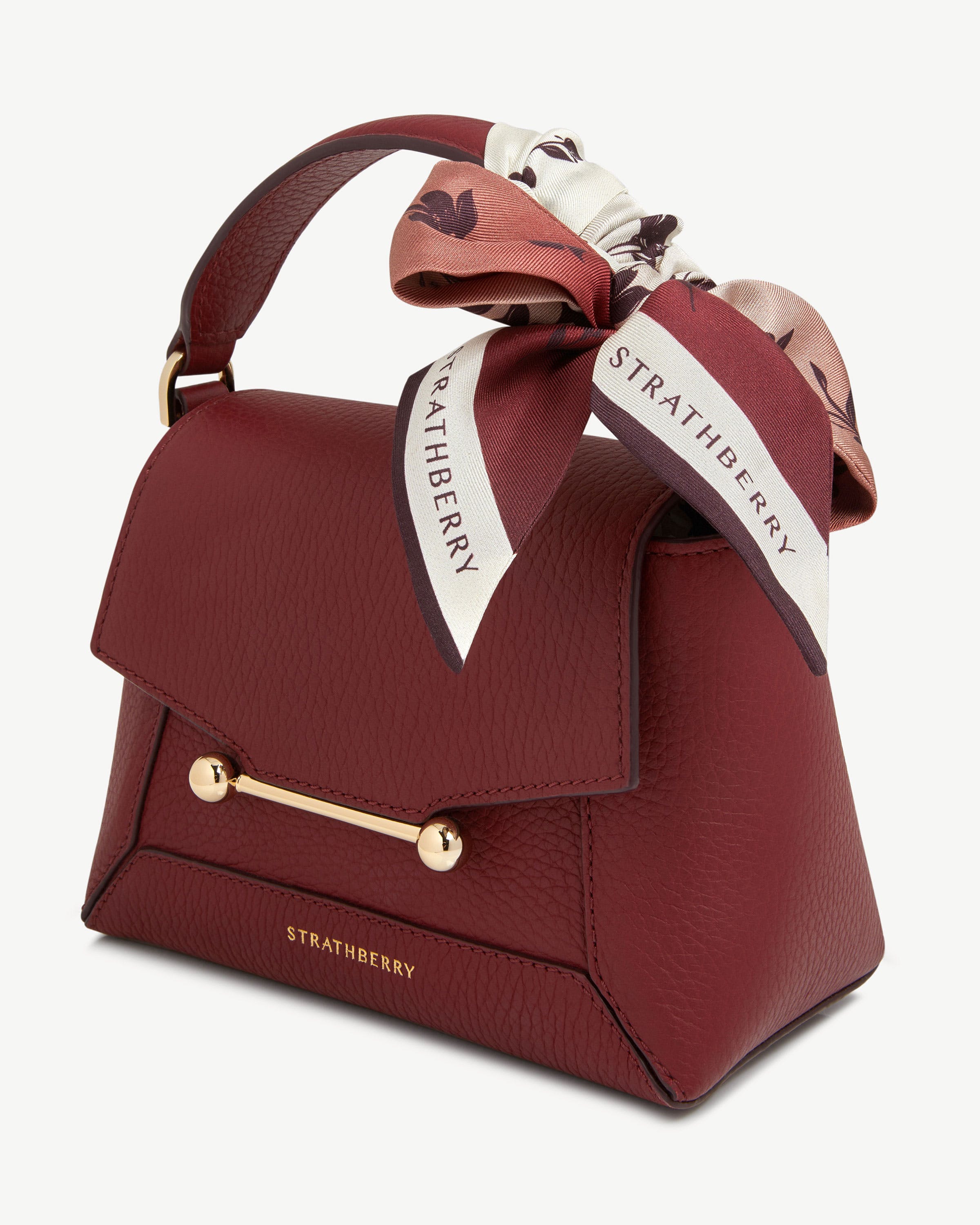 Silk Skinny Scarf - Burgundy Dégradé