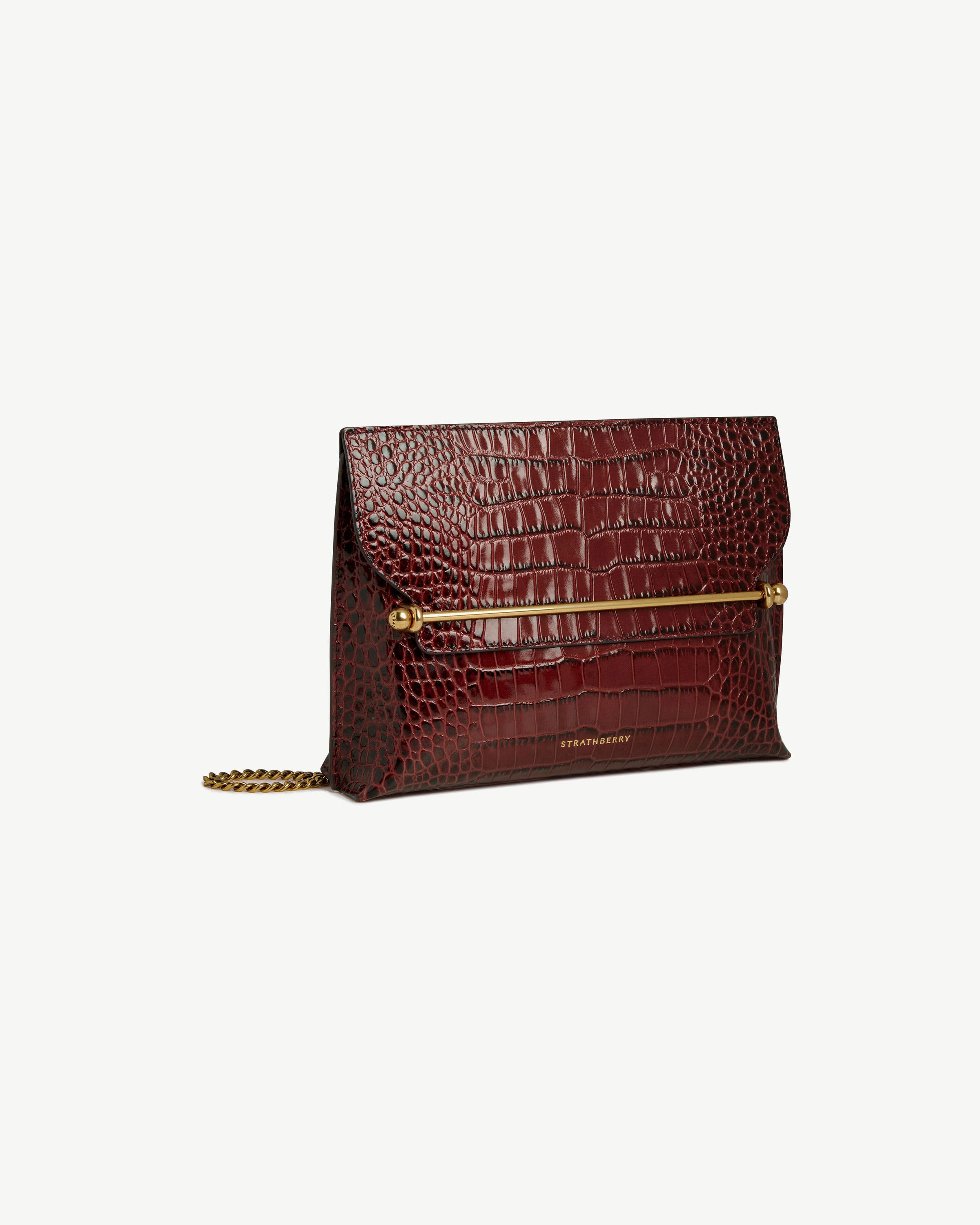 Stylist - Croc-Embossed Leather Oxblood