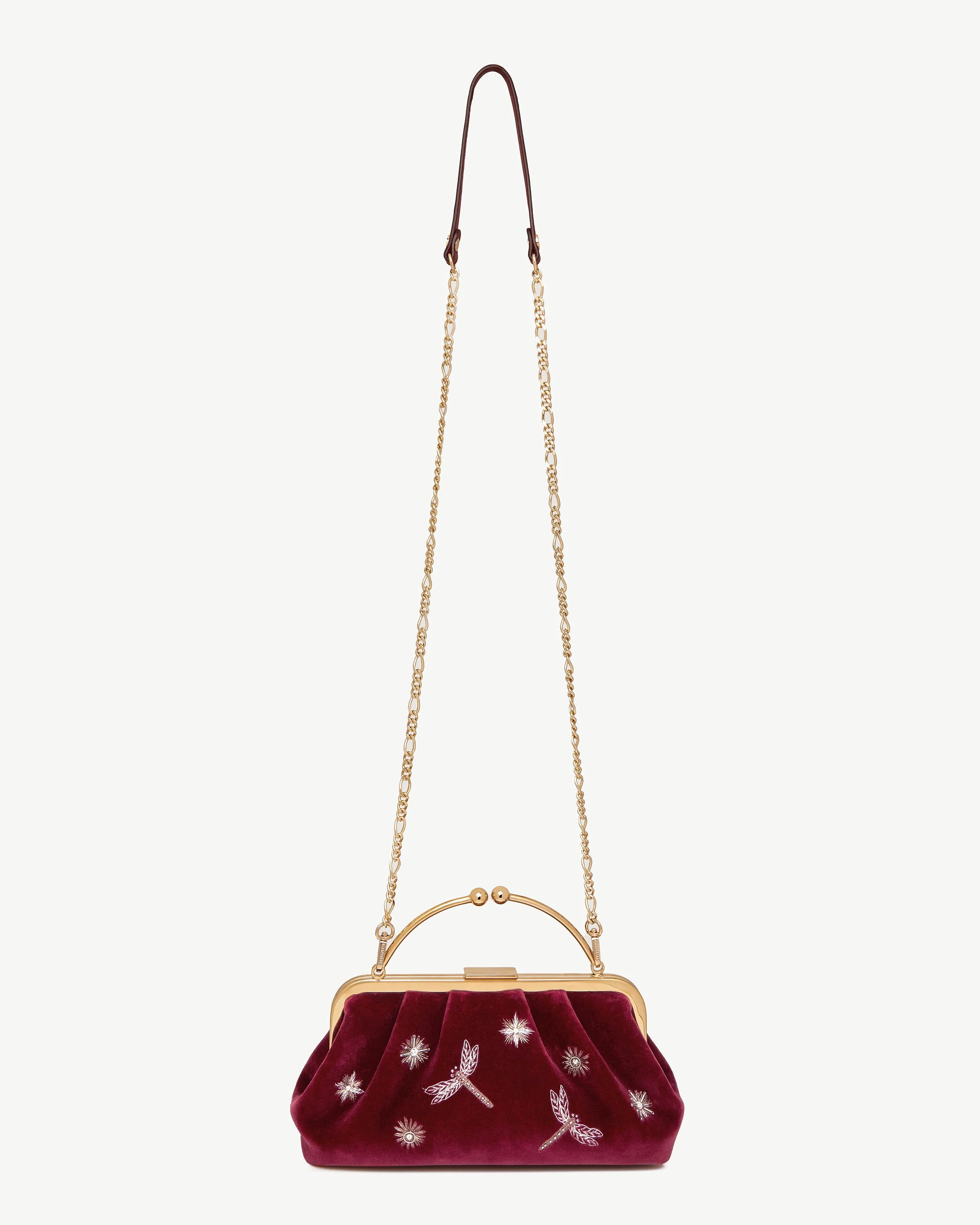 Frame Clutch - Cinq a Sept Bordeaux Embroidered Velvet