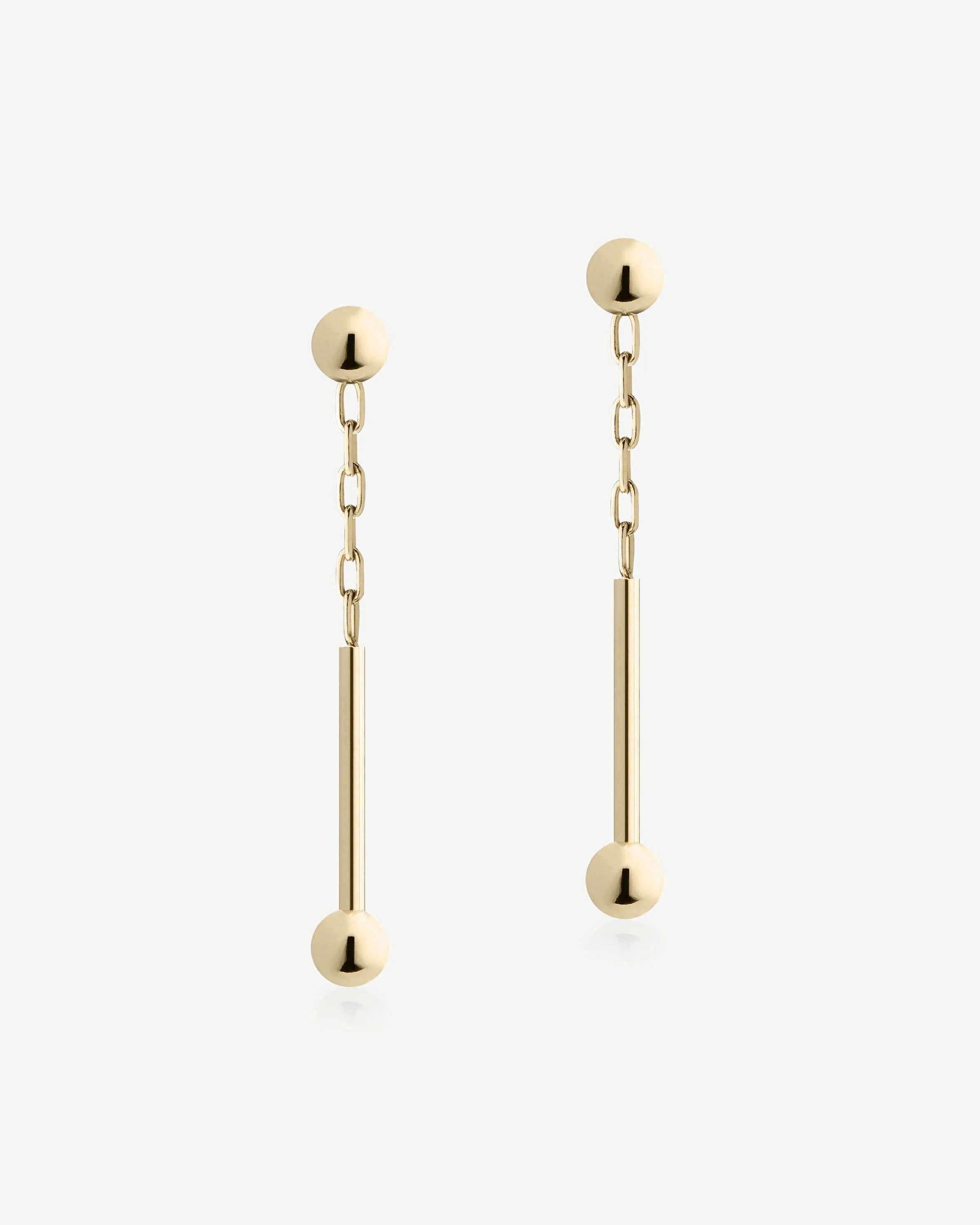 Music Bar Drop Earrings - 22 Carat Gold Gilded