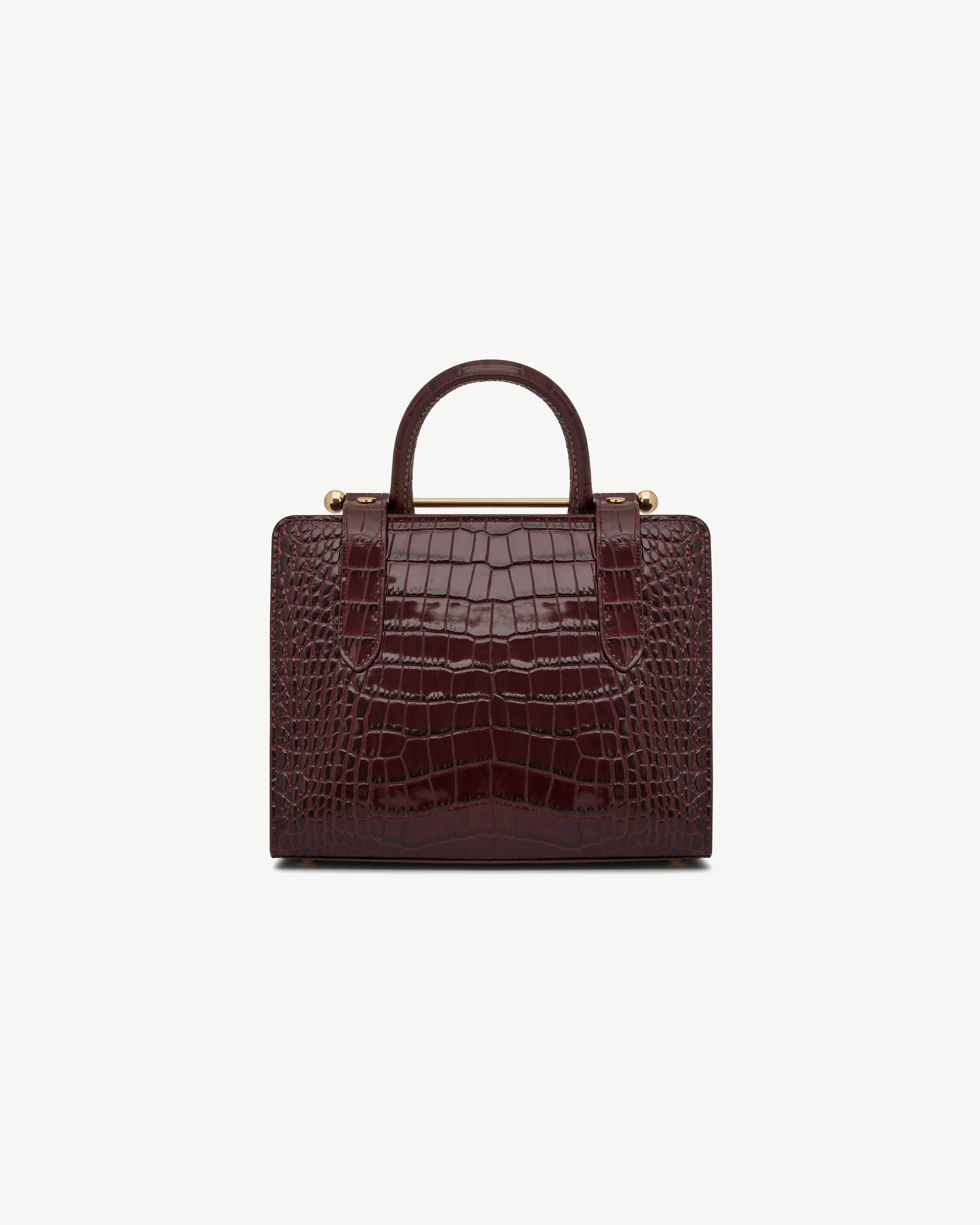 Mini Tote - Croc-Embossed Burgundy