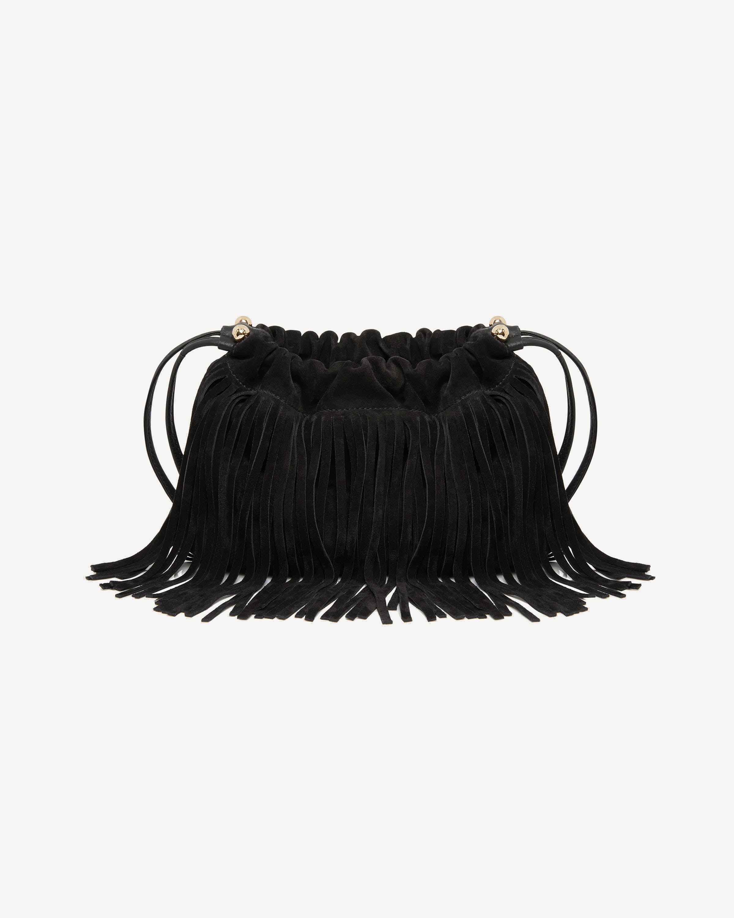 Charlotte Drawstring - Cinq a Sept Black Fringe