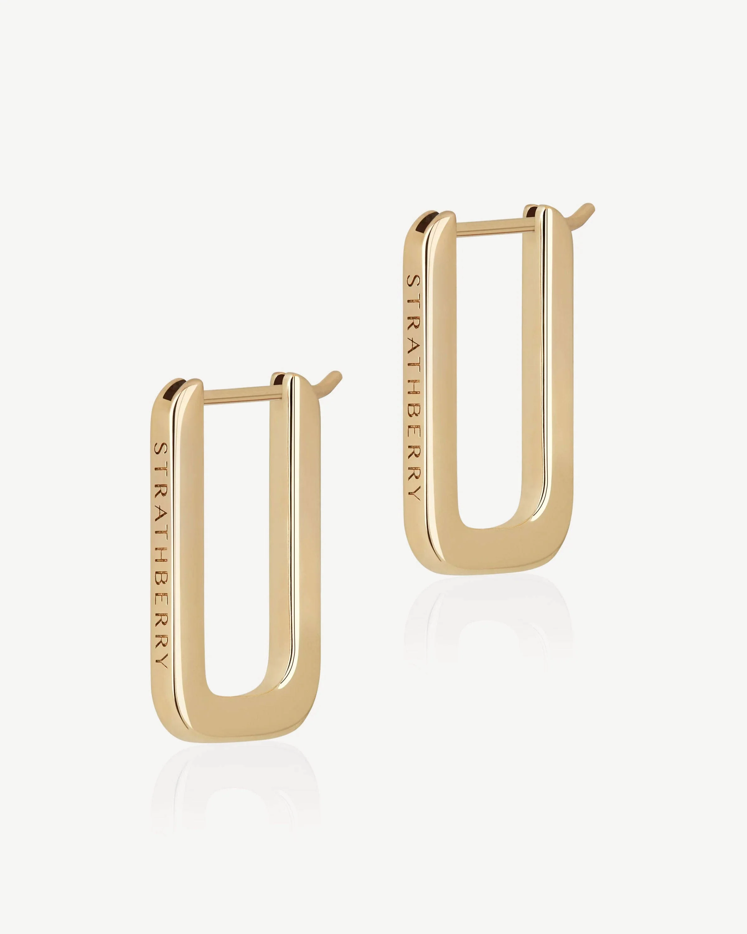 Rectangular Hoop - 22 Carat Gold Gilded
