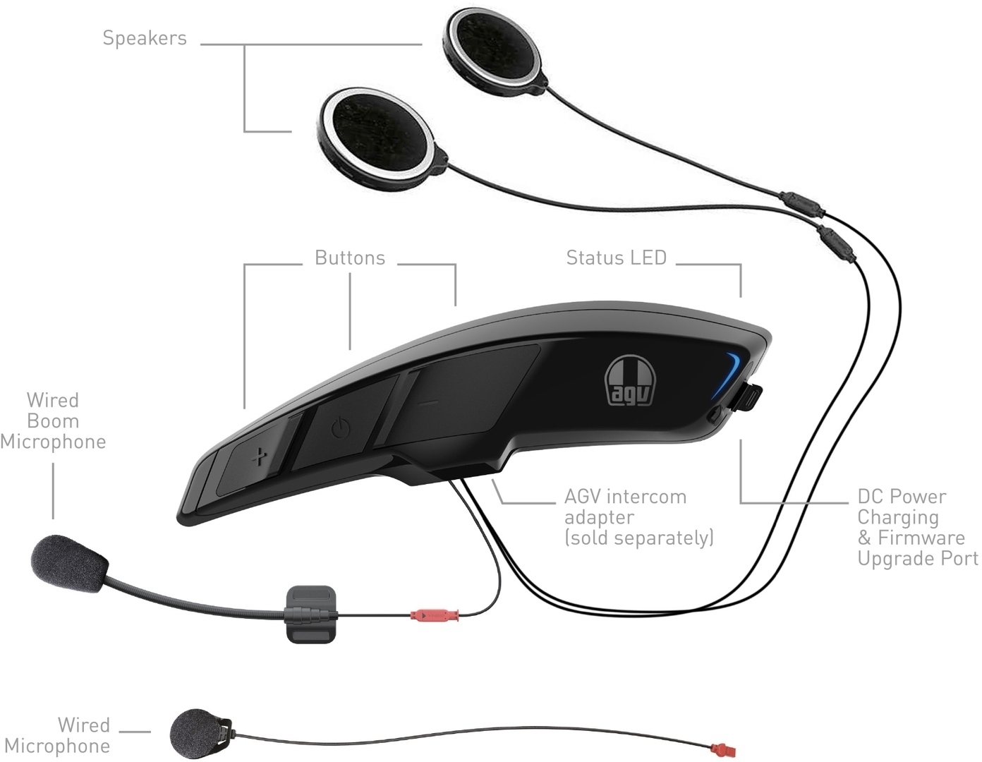 AGV ARK Bluetooth Communication System Single Pack