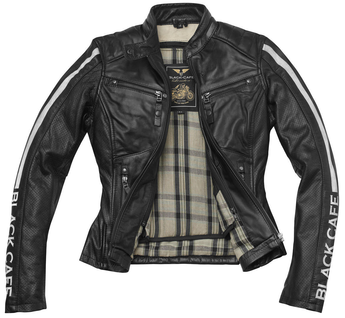 Black-Cafe London Toronto Ladies Motorcycle Leather Jacket