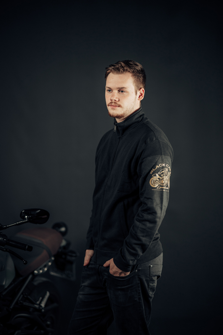 Black-Cafe London Classic Fleece Sweat Jacket