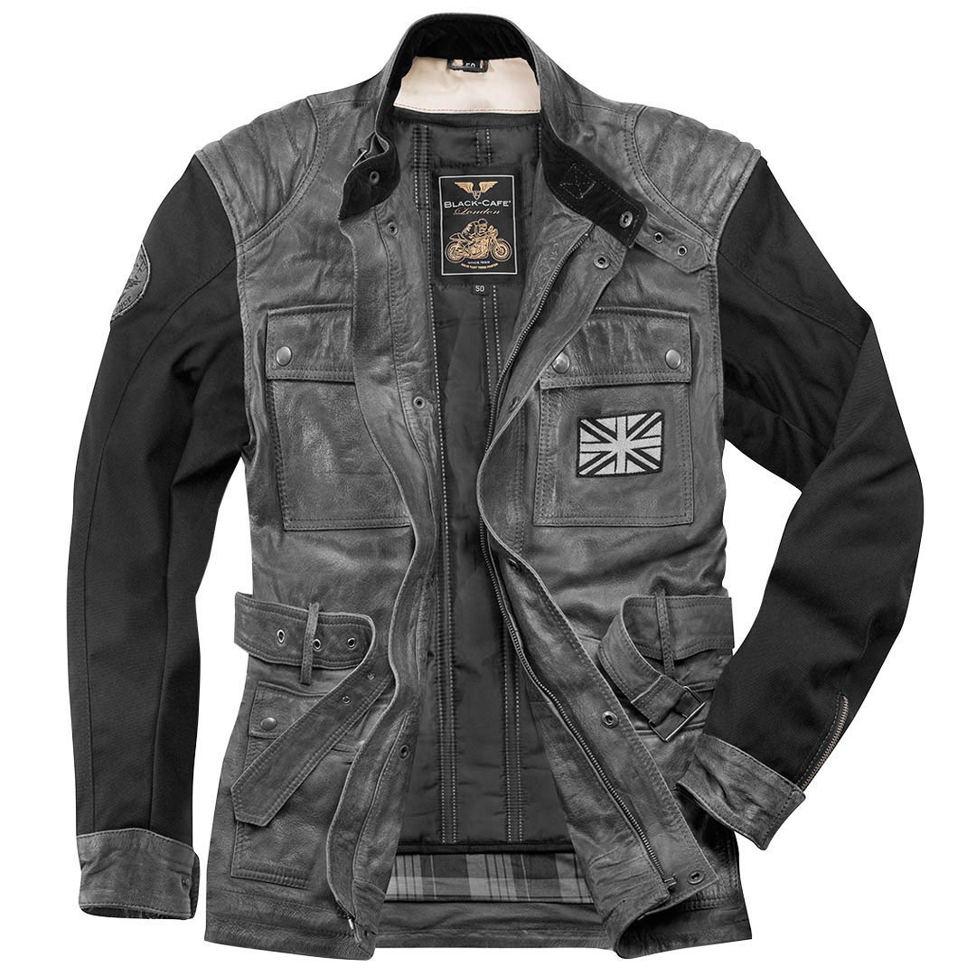 Black-Cafe London Retro Motorcycle Leather Jacket