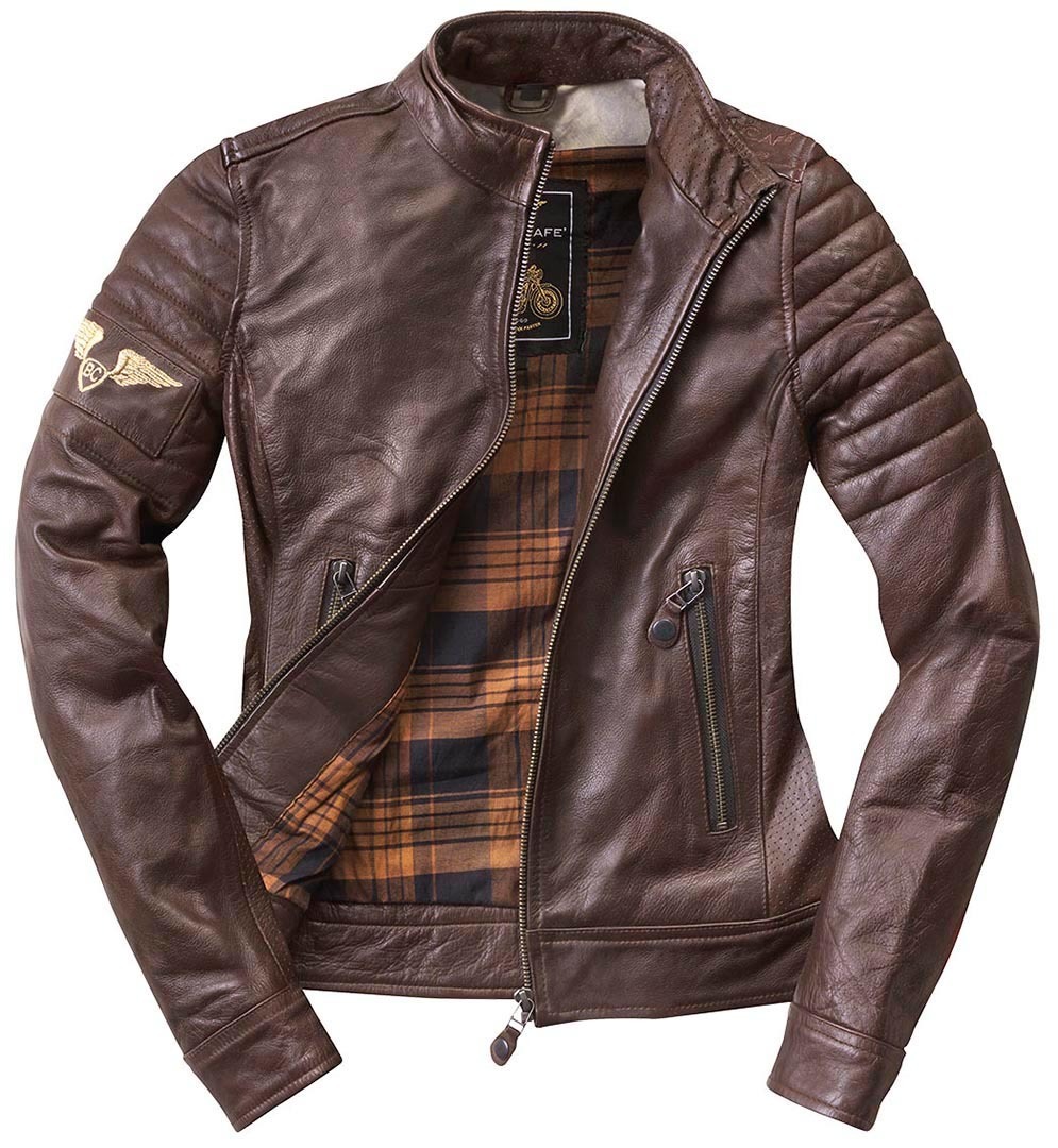 Black-Cafe London Ilam Ladies Motorcycle Leather Jacket