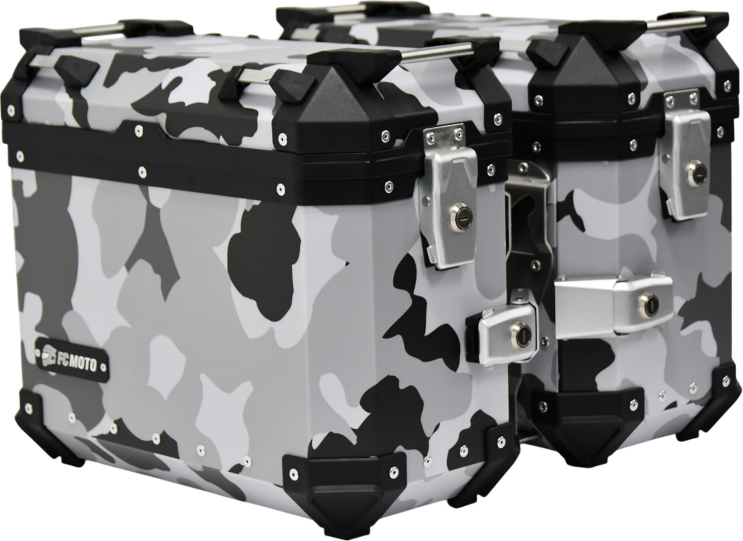 FC-Moto Terreno EVO Camo White 28 L Alu Side Case Set + Lock Cylinder Set