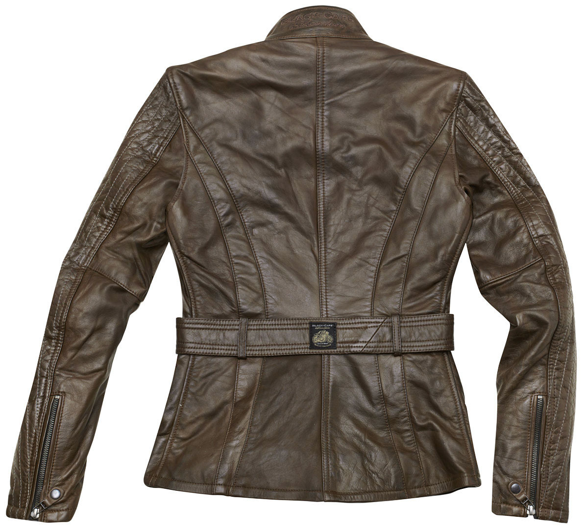 Black-Cafe London Madrid Ladies Motorcycle Leather Jacket