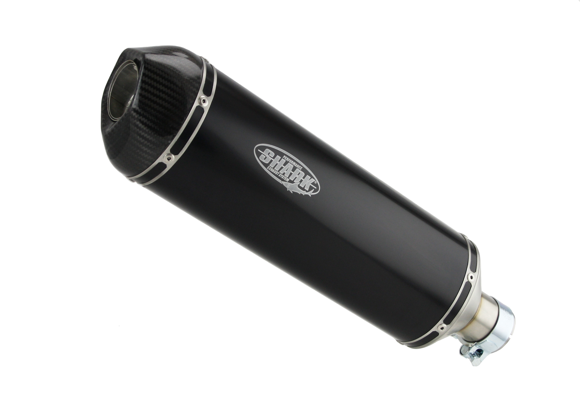SHARK EXHAUST DSX-7 eloxed aluminium/carbon end cap black