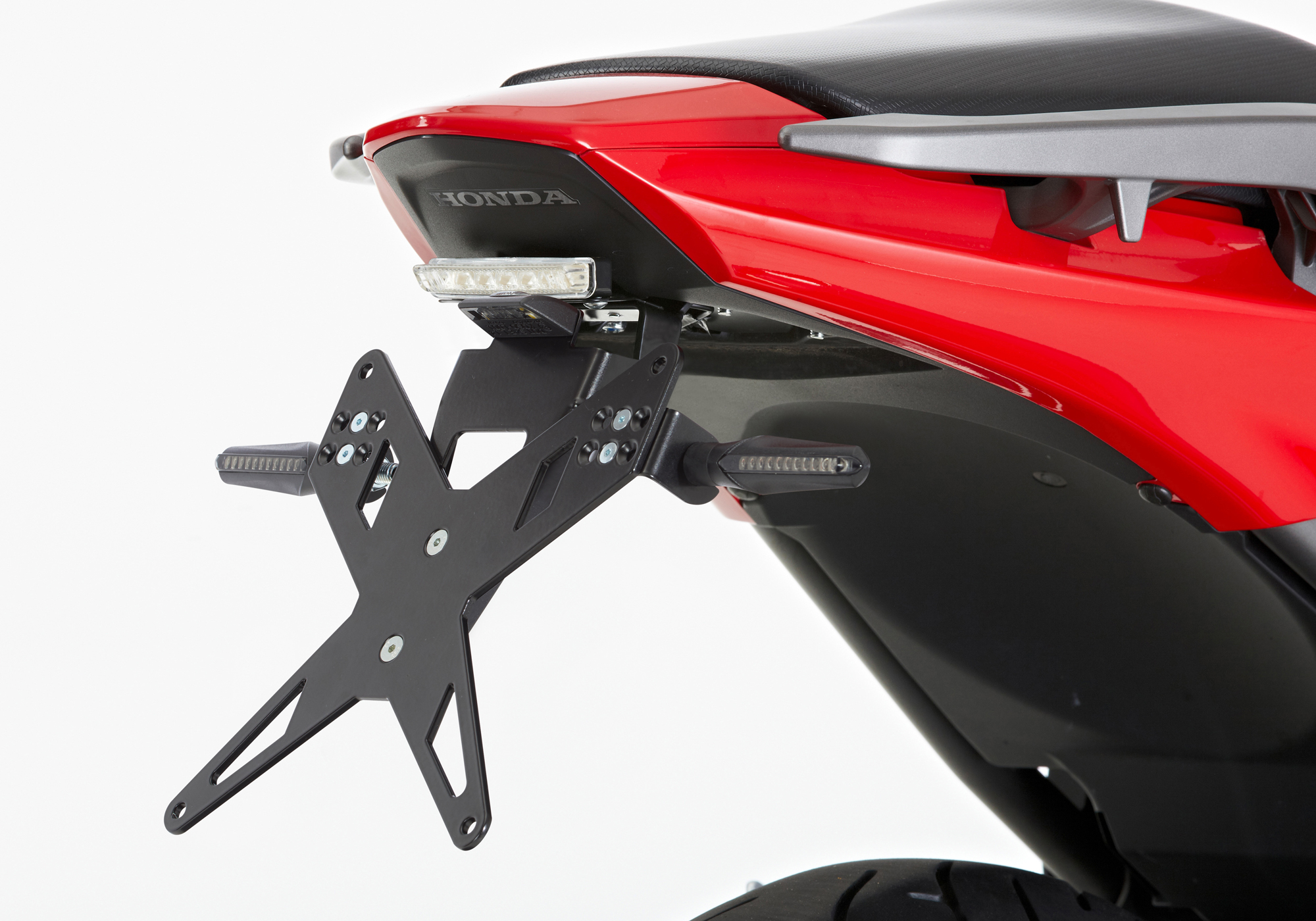 PROTECH license plate holder kit including reflector and plate light stainless steel/powder-coated aluminium black