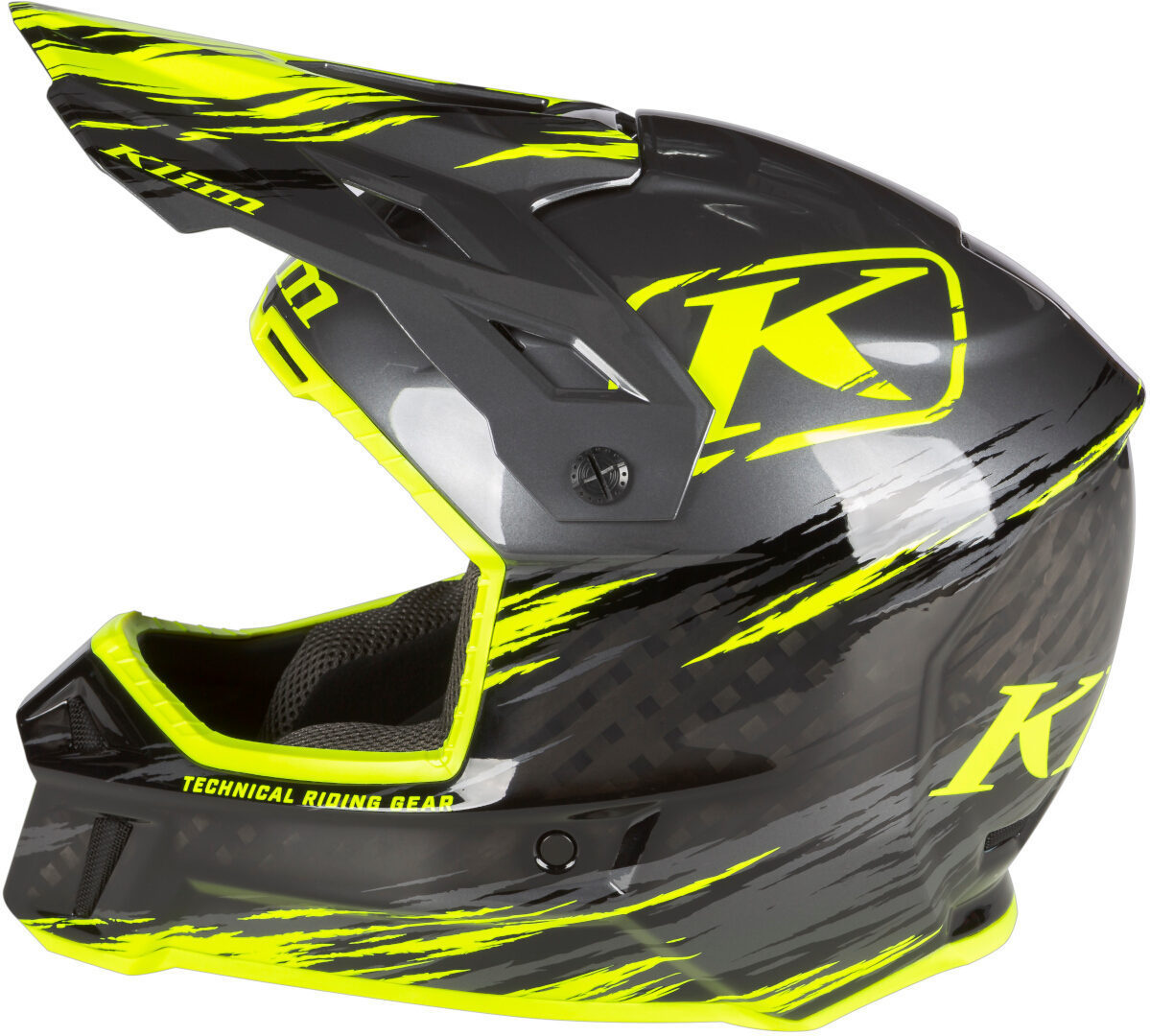 Klim F3 Carbon Pro Thrashed Hi-Vis Snowmobile Helmet