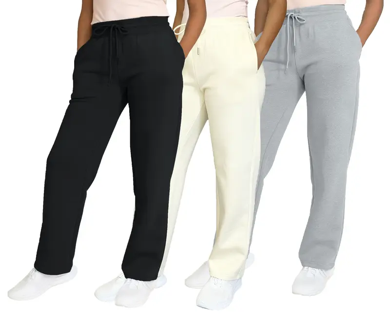 Women's Multi Pack Heavyweight Wide Leg Loose-Fit Fleece Sweatpants