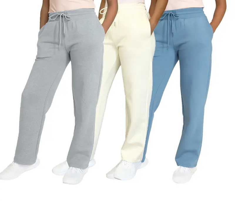 Women's Multi Pack Heavyweight Wide Leg Loose-Fit Fleece Sweatpants