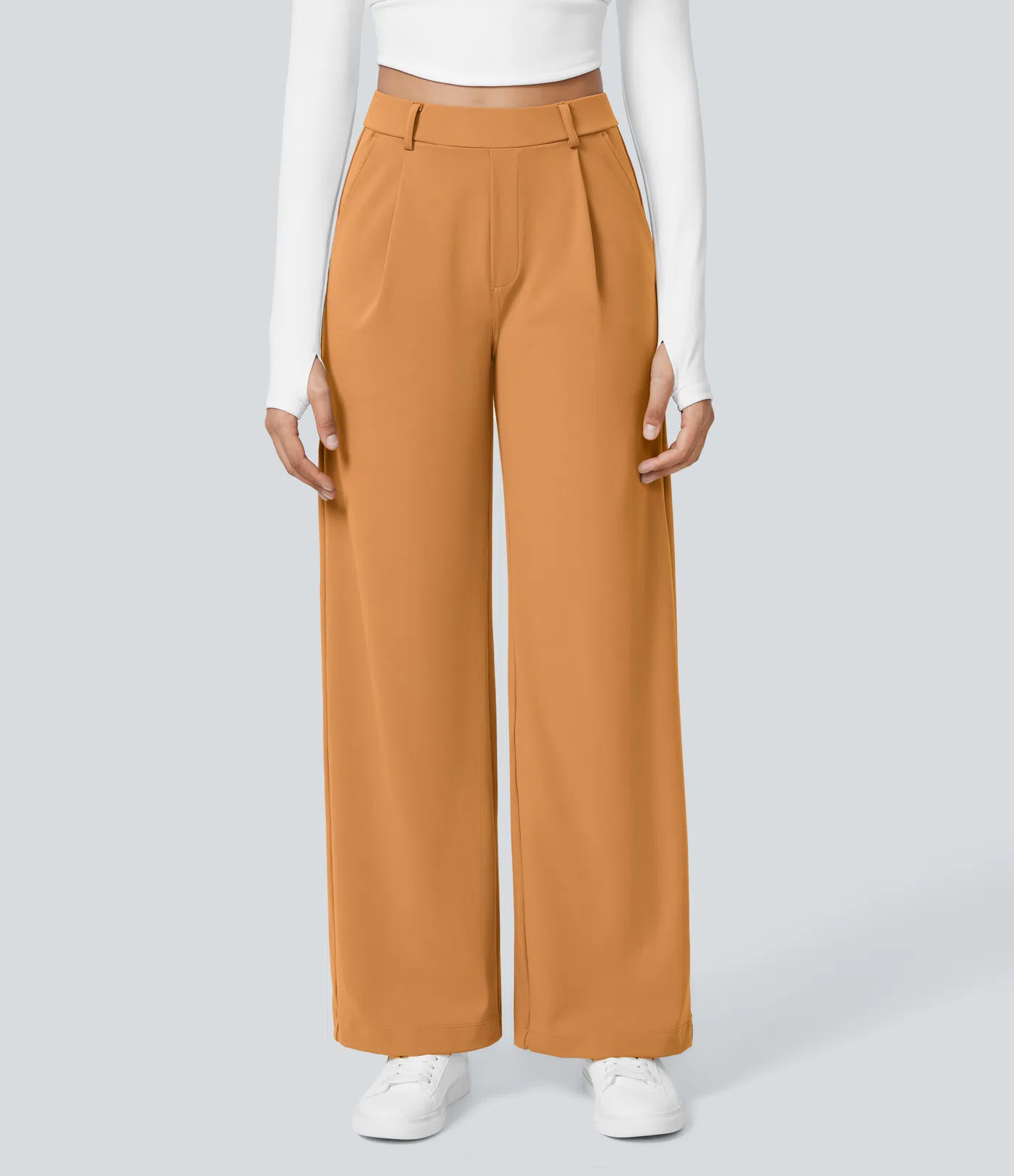 ⏰SEPTEMBER HOT-SALE!High Waisted Side Pocket Straight Leg Work Pants