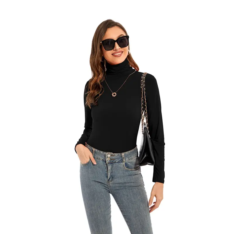 3-Pack Women's Turtleneck Long Sleeve Tops Slim Fit Warm Bottoming Shirts Autumn Fashion Basic Thermal Underwear Tops Winter Clothing 2025