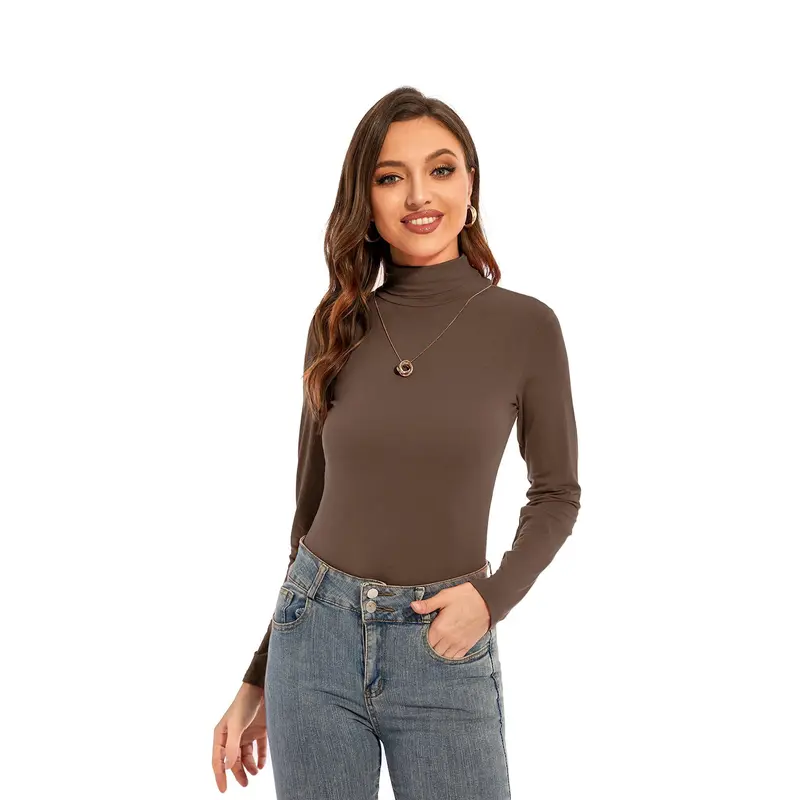 3-Pack Women's Turtleneck Long Sleeve Tops Slim Fit Warm Bottoming Shirts Autumn Fashion Basic Thermal Underwear Tops Winter Clothing 2025