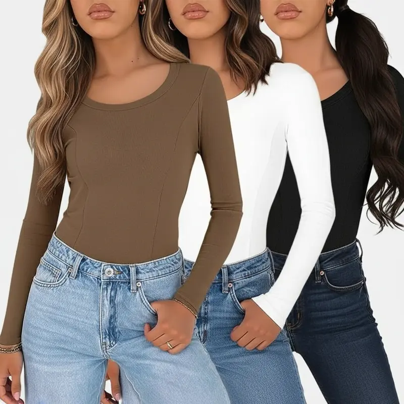 3-Pack Women's Turtleneck Long Sleeve Tops Slim Fit Warm Bottoming Shirts Autumn Fashion Basic Thermal Underwear Tops Winter Clothing 2025