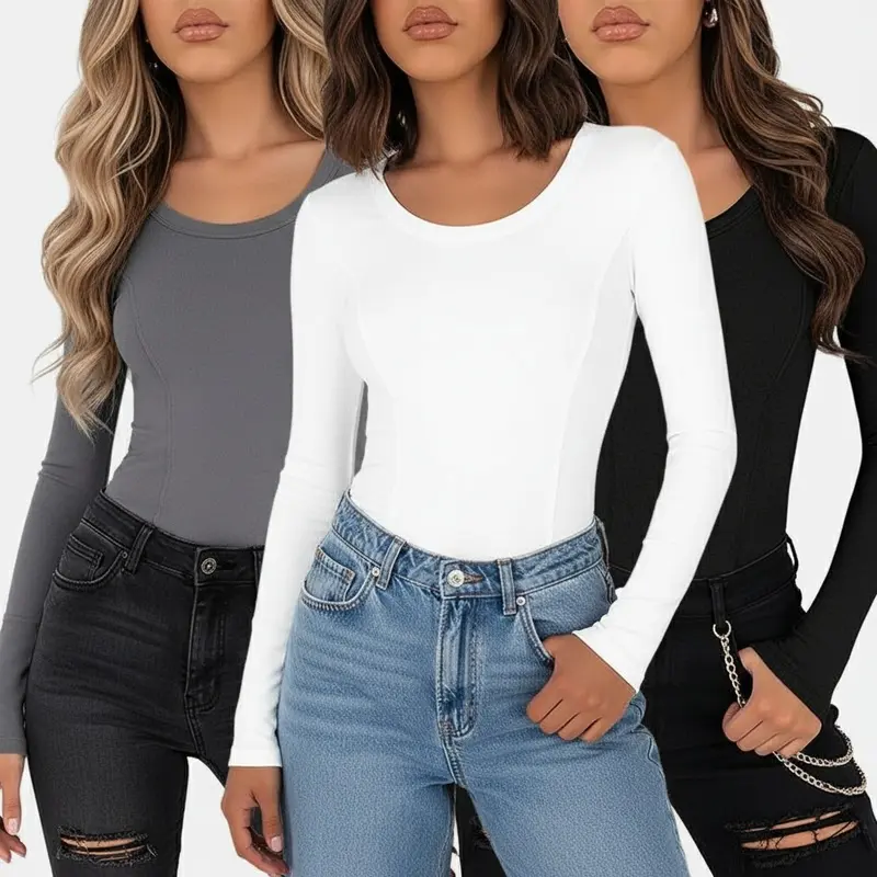 3-Pack Women's Turtleneck Long Sleeve Tops Slim Fit Warm Bottoming Shirts Autumn Fashion Basic Thermal Underwear Tops Winter Clothing 2025