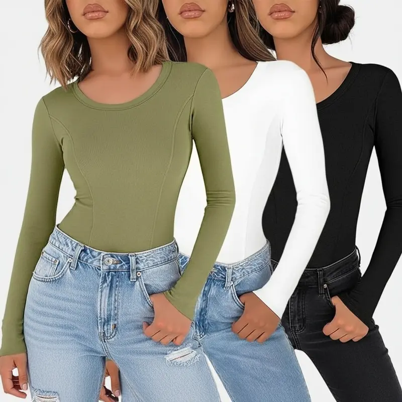 3-Pack Women's Turtleneck Long Sleeve Tops Slim Fit Warm Bottoming Shirts Autumn Fashion Basic Thermal Underwear Tops Winter Clothing 2025
