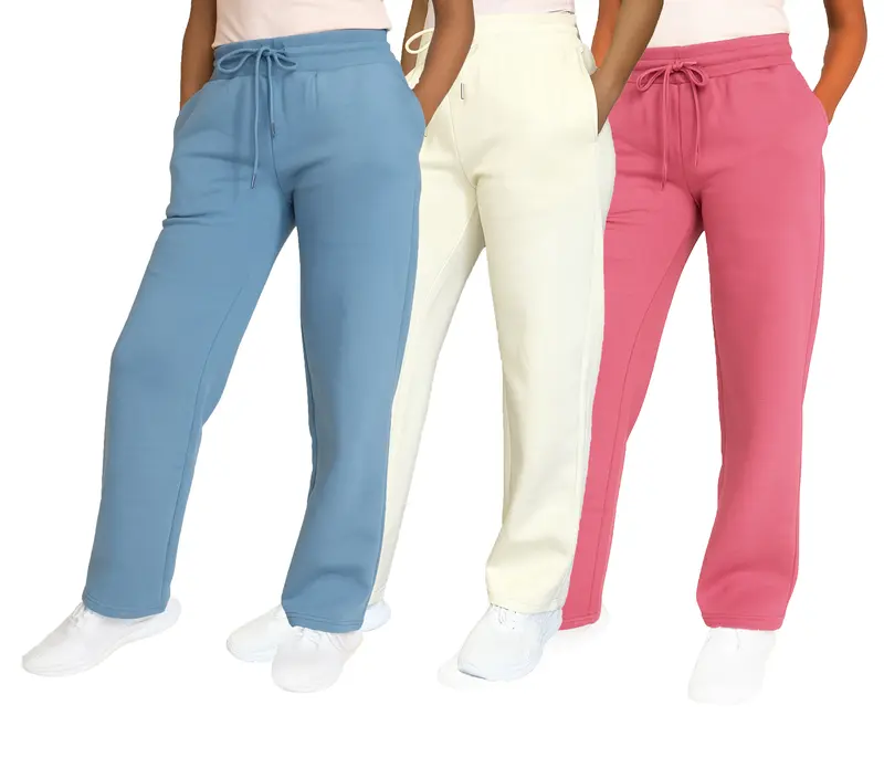 Women's Multi Pack Heavyweight Wide Leg Loose-Fit Fleece Sweatpants