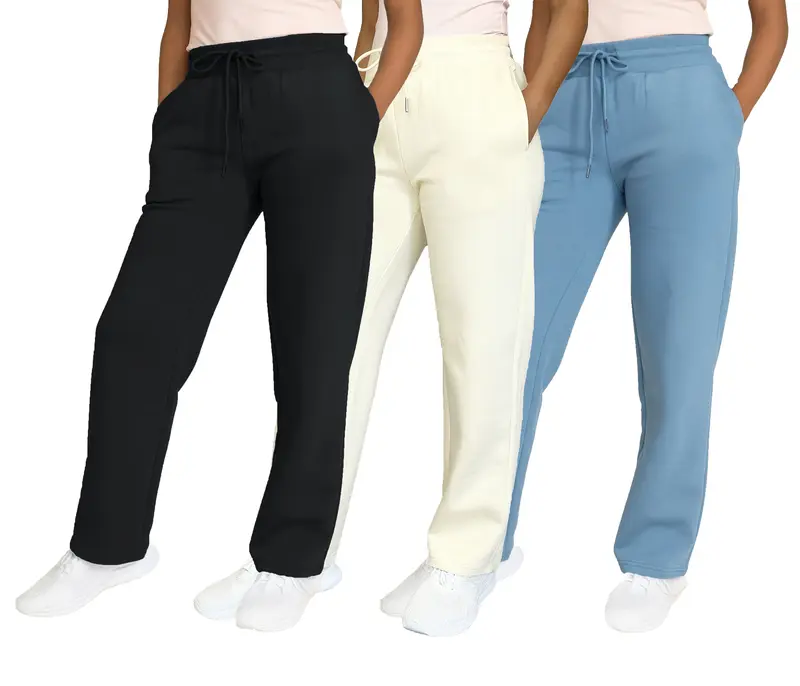 Women's Multi Pack Heavyweight Wide Leg Loose-Fit Fleece Sweatpants