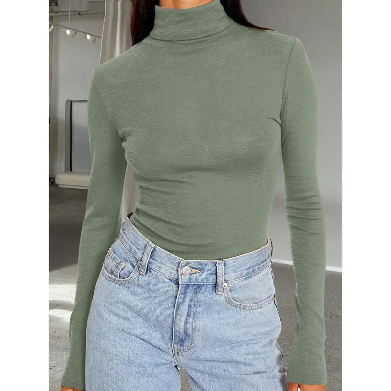 3-Pack Women's Turtleneck Long Sleeve Tops Slim Fit Warm Bottoming Shirts Autumn Fashion Basic Thermal Underwear Tops Winter Clothing 2025