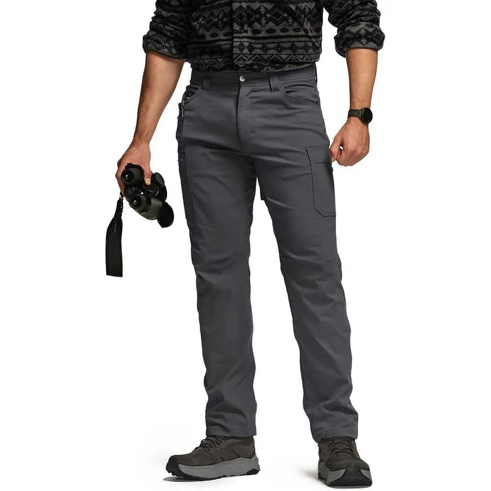 Men's Cool Flex Tactical Pants, Water Resistant Lightweight Stretch Cargo Work Hiking Pants