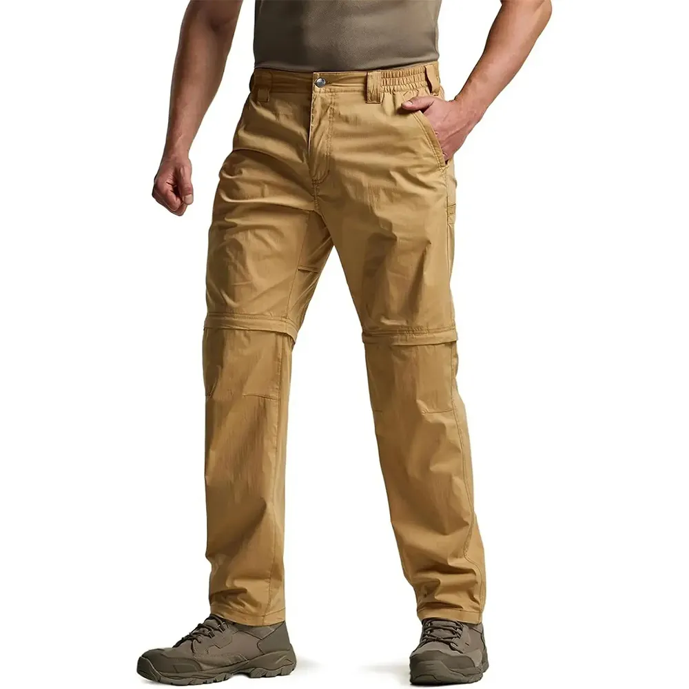 Men's Convertible Cargo Tactical Pants, Water Resistant Outdoor Hiking Pants