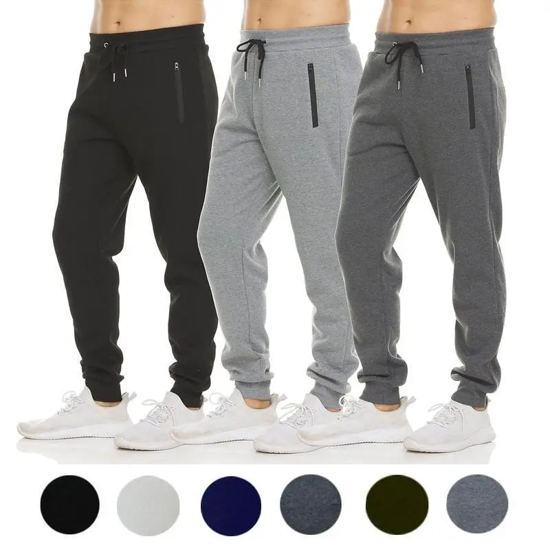 3 Pack Fleece Active Athletic Jogger Sweatpants with Drawstring Sizes S-4XL