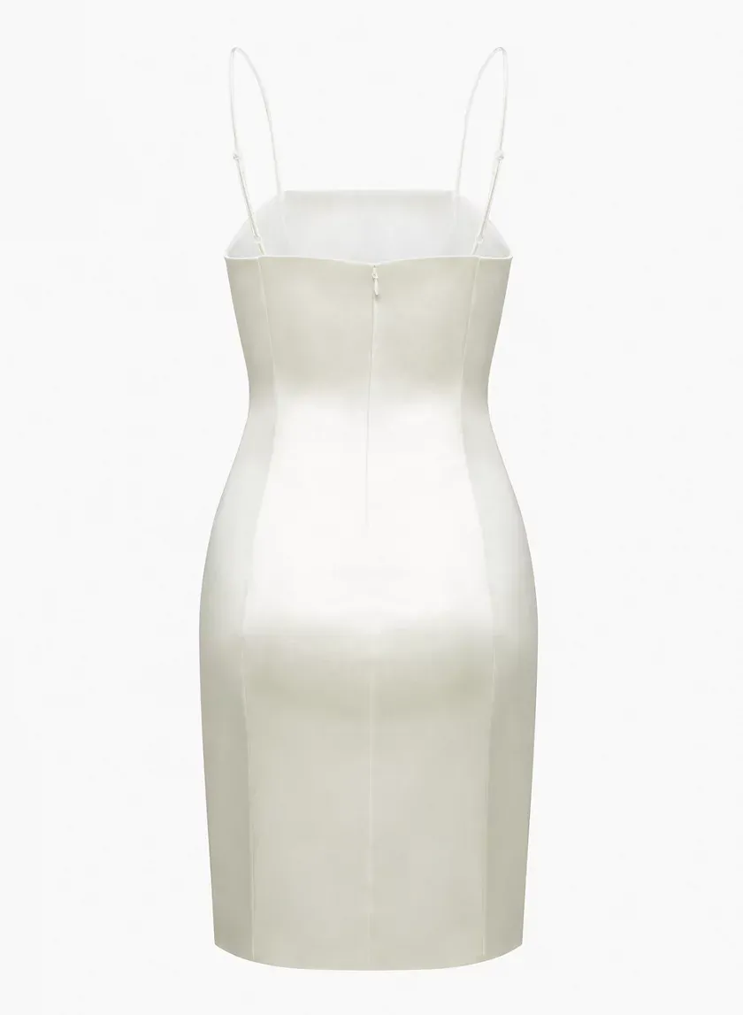 shimmer satin knee dress