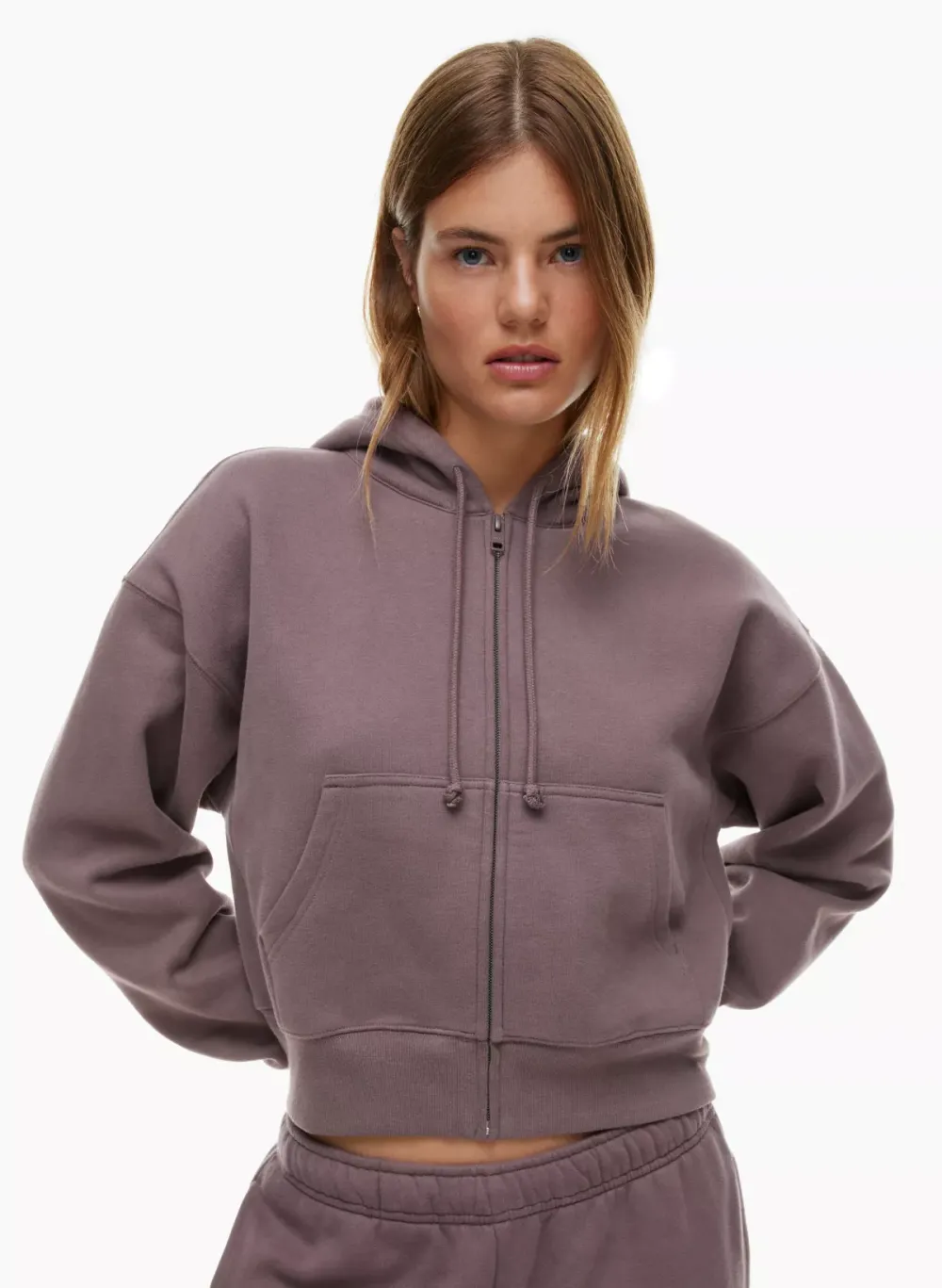 cozy fleece boyfriend boxy zip hoodie